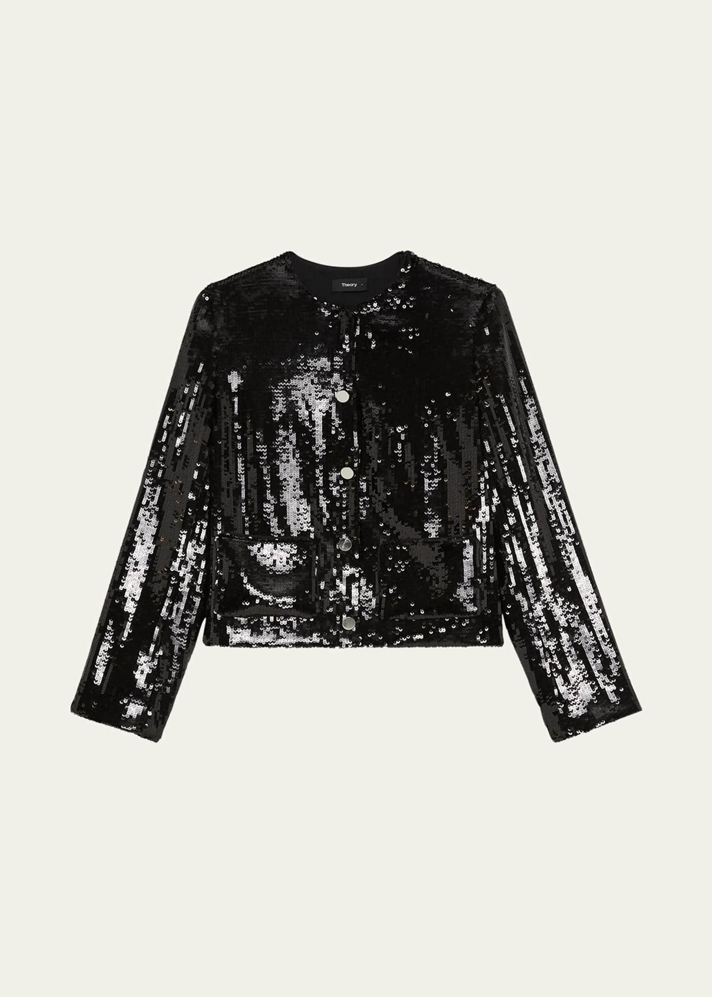 Theory Sequin Crop Jacket Bergdorf Goodman