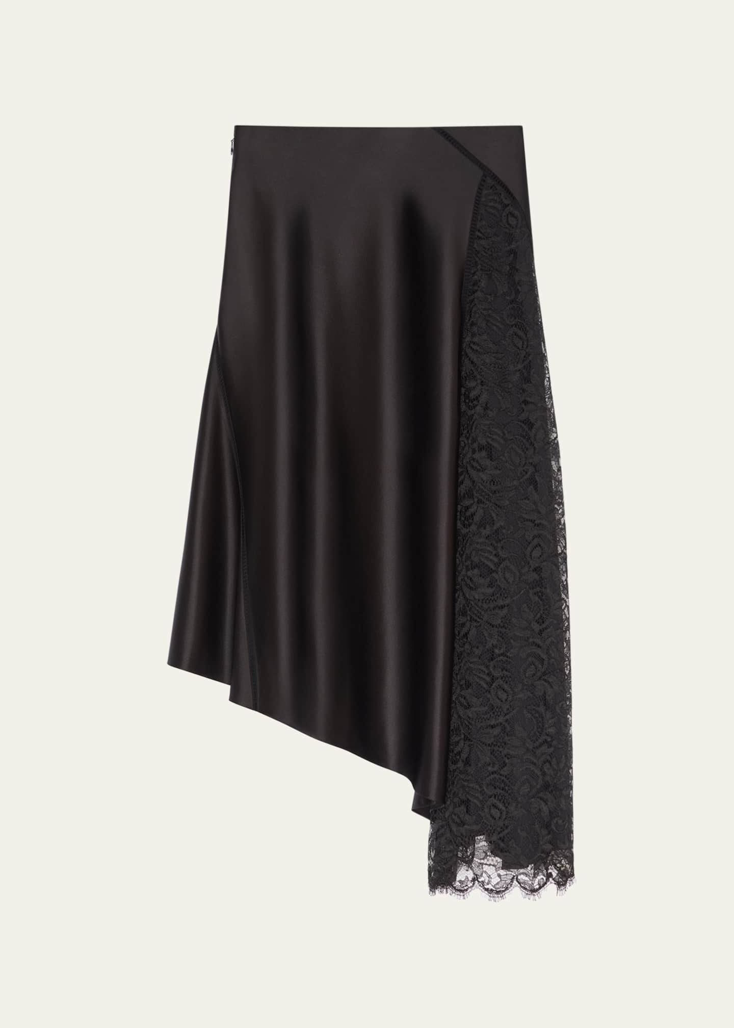 Asymmetric silk midi skirt discount