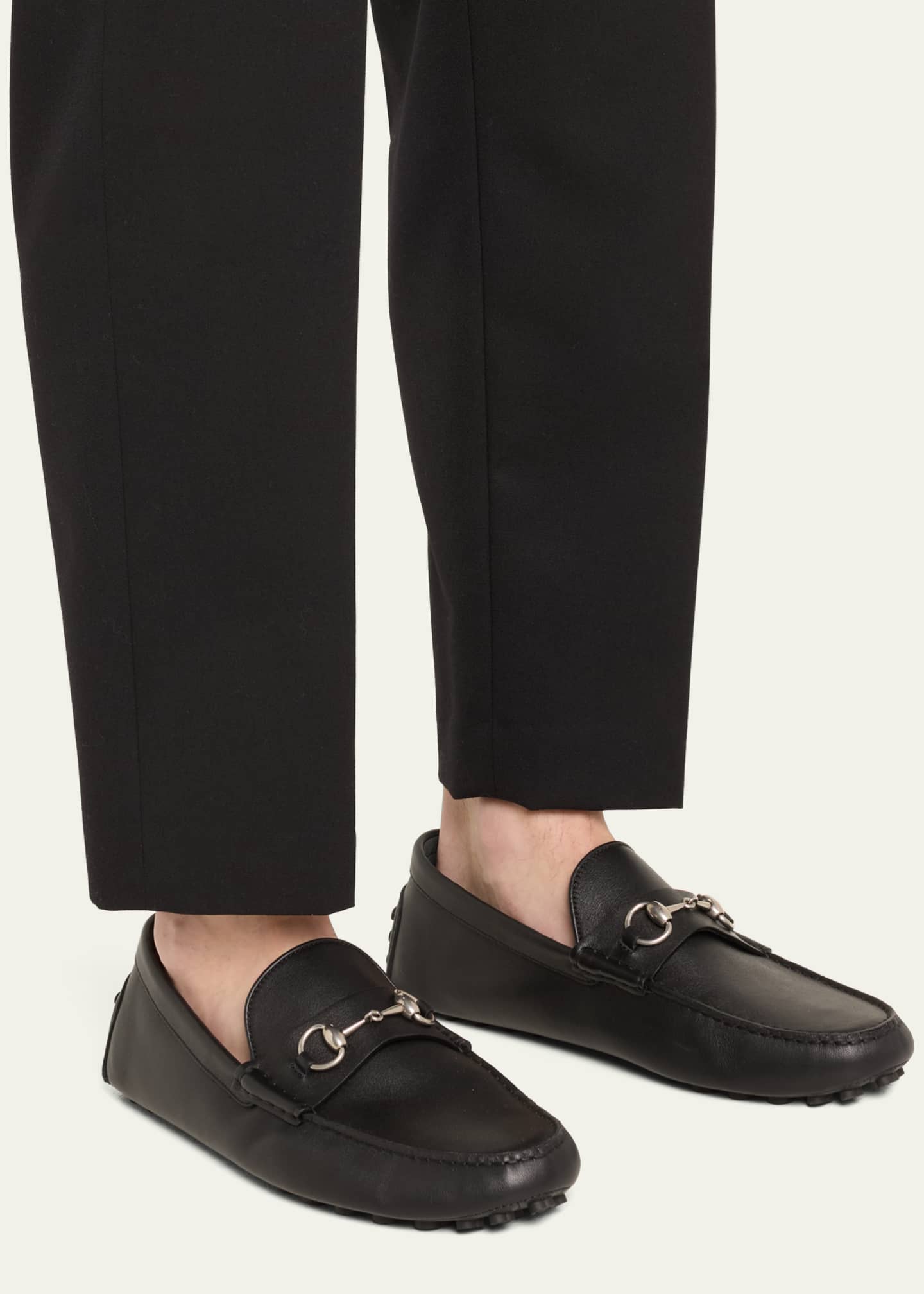 Gucci Men's Byorn Horsebit Leather Drivers Image 2 of 5