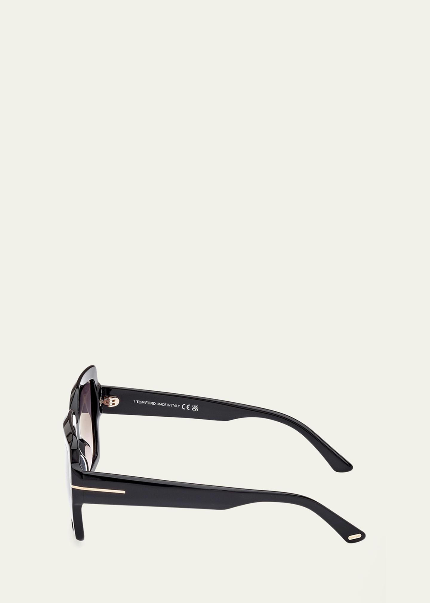 TOM FORD Kaya Beveled Acetate Square Sunglasses - Bergdorf Goodman