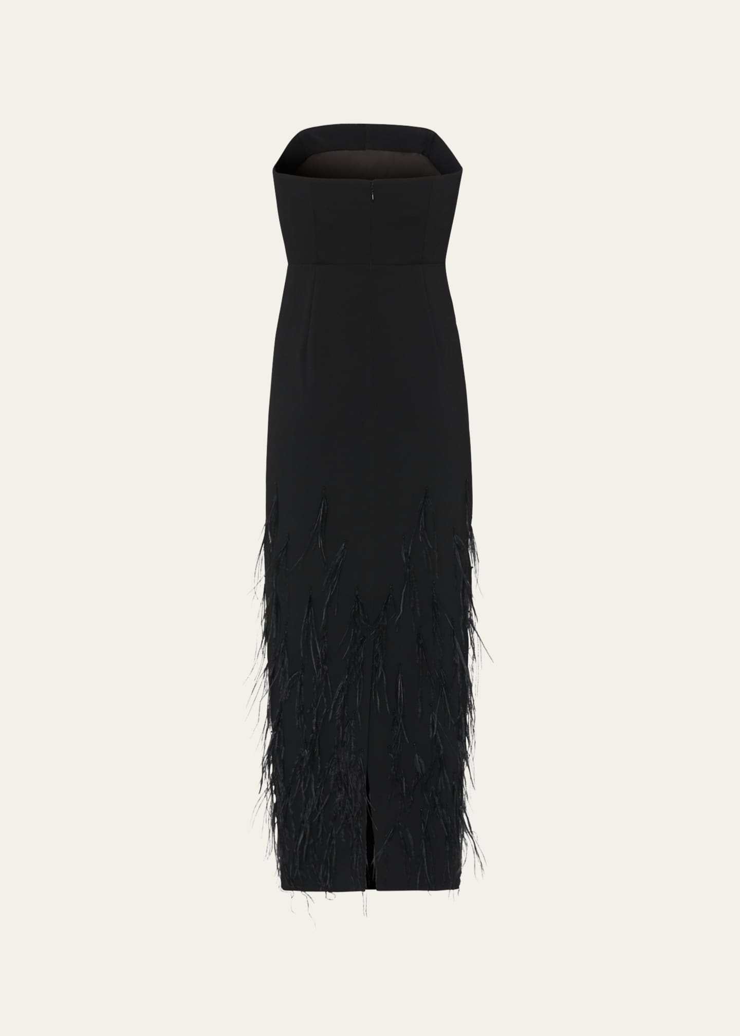 Milly Shai Strapless Feather-Embellished Midi Dress - Bergdorf Goodman
