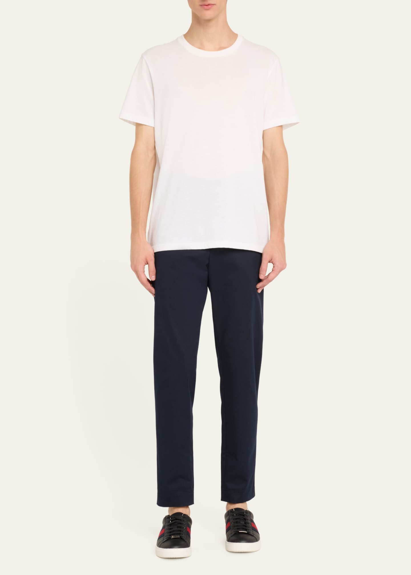 Gucci Men's Ace Leather Web Low-Top Sneakers Image 3 of 5