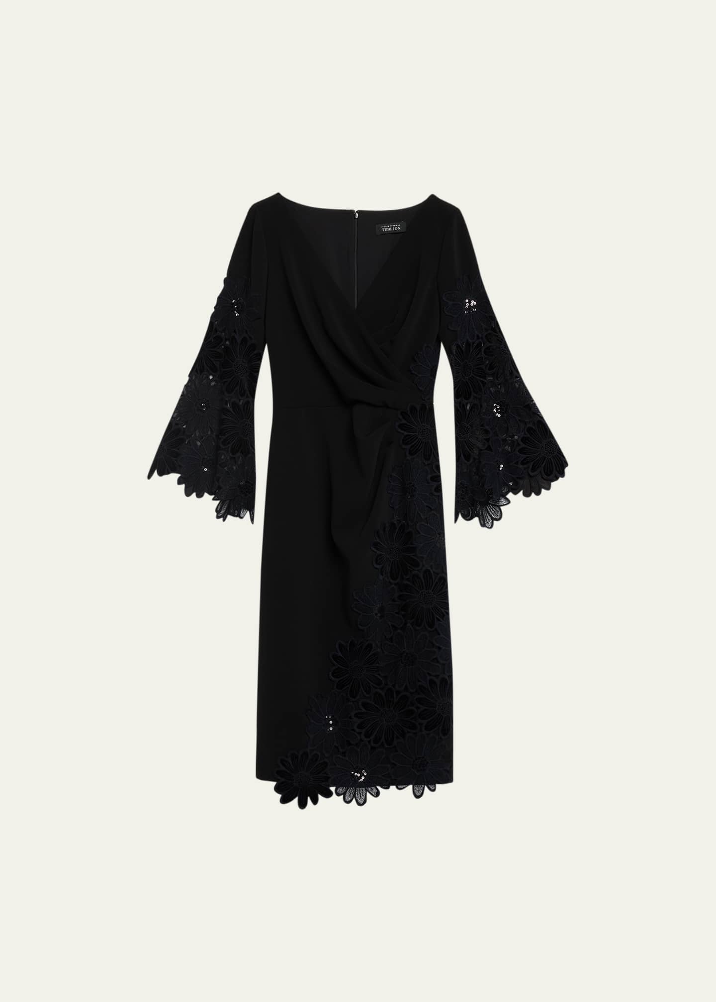 Teri jon bell sleeve lace cheap dress