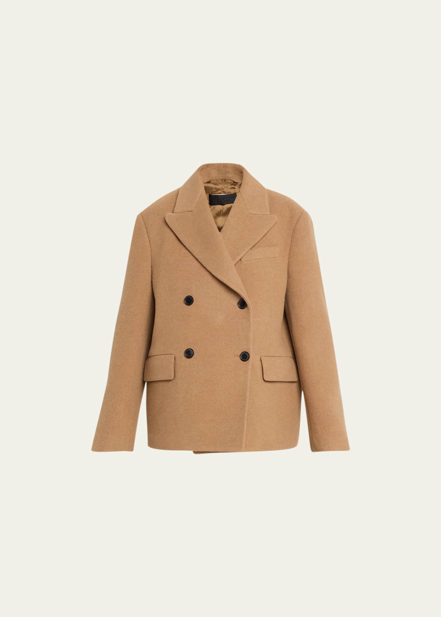 Double breasted short wool coat outlet