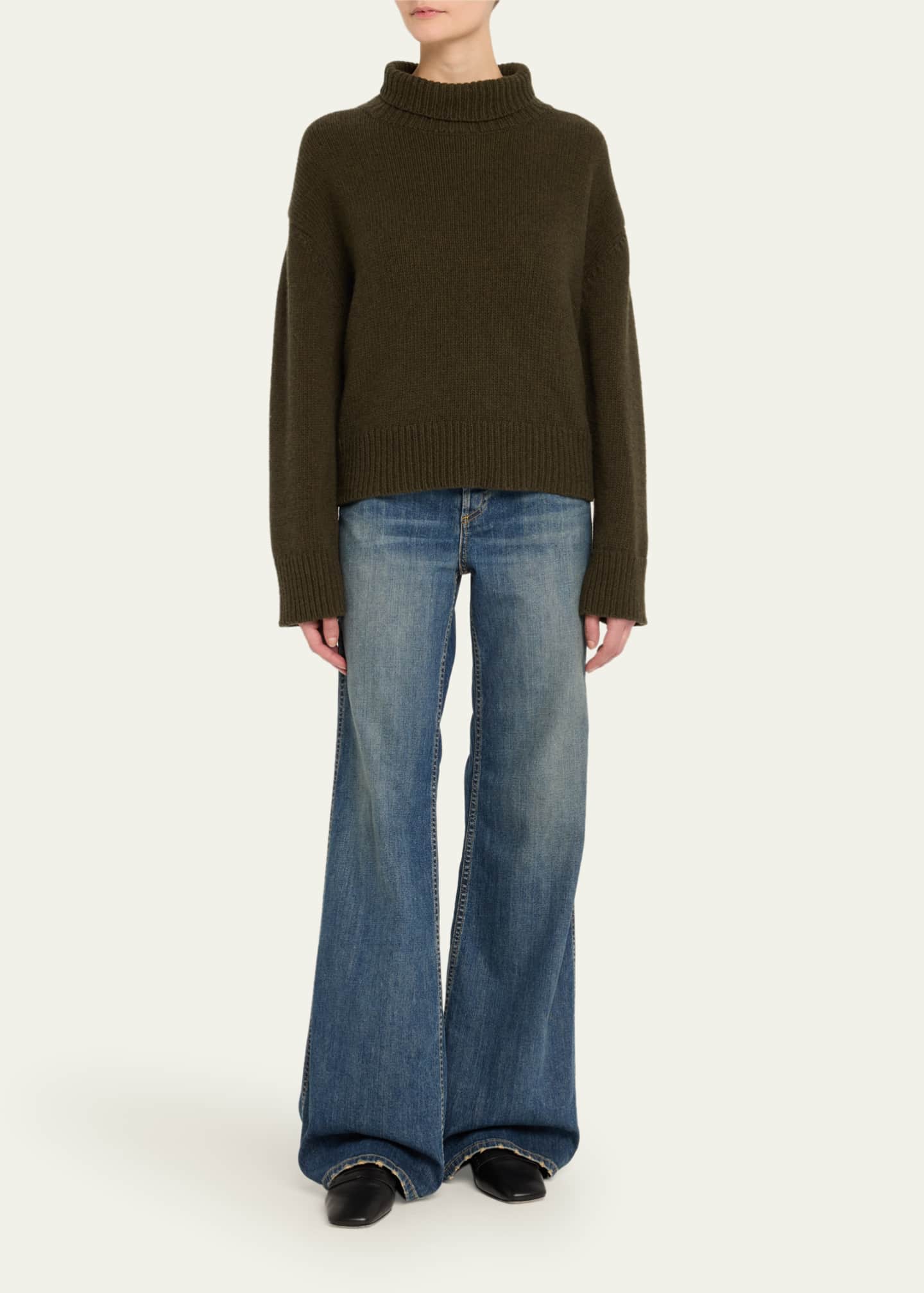 Nili Lotan Omaira Funnel-Neck Wool Sweater Image 2 of 5