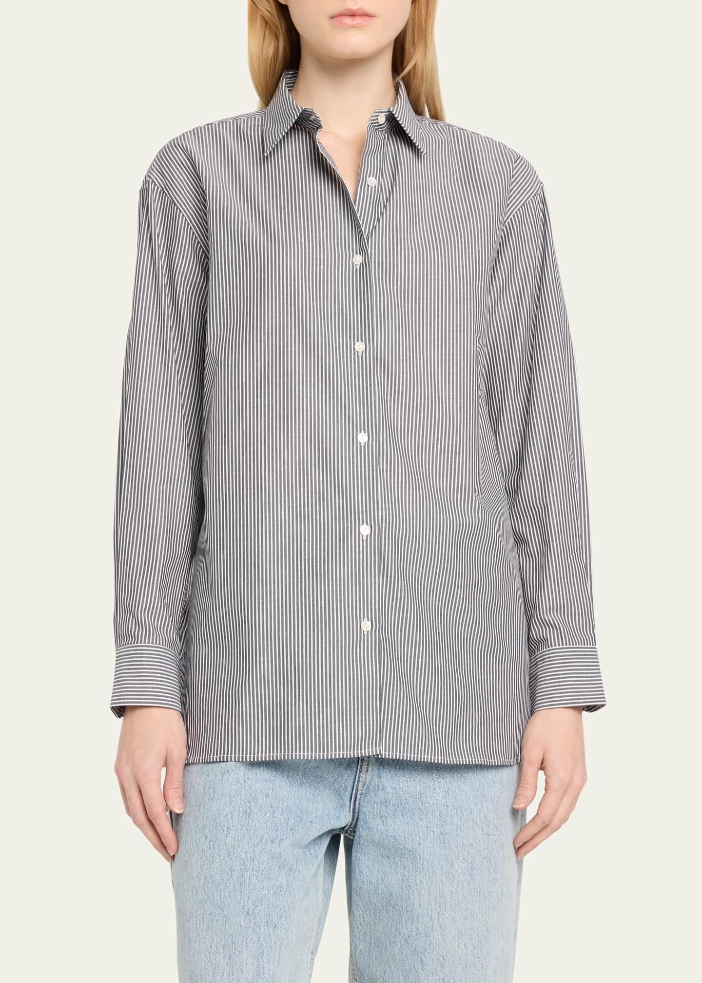 Nili Lotan Yorke Stripe Oversized Poplin Shirt - Bergdorf Goodman