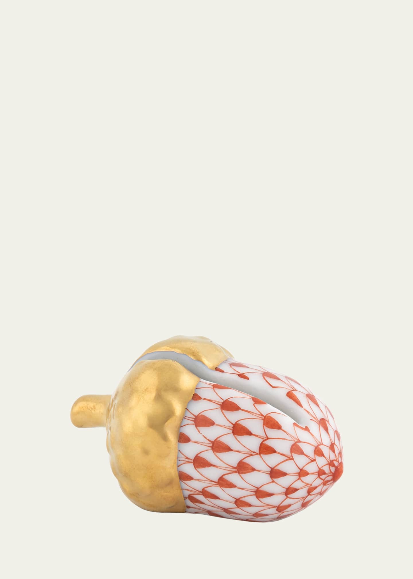 Herend Acorn Placecard Holder, Rust