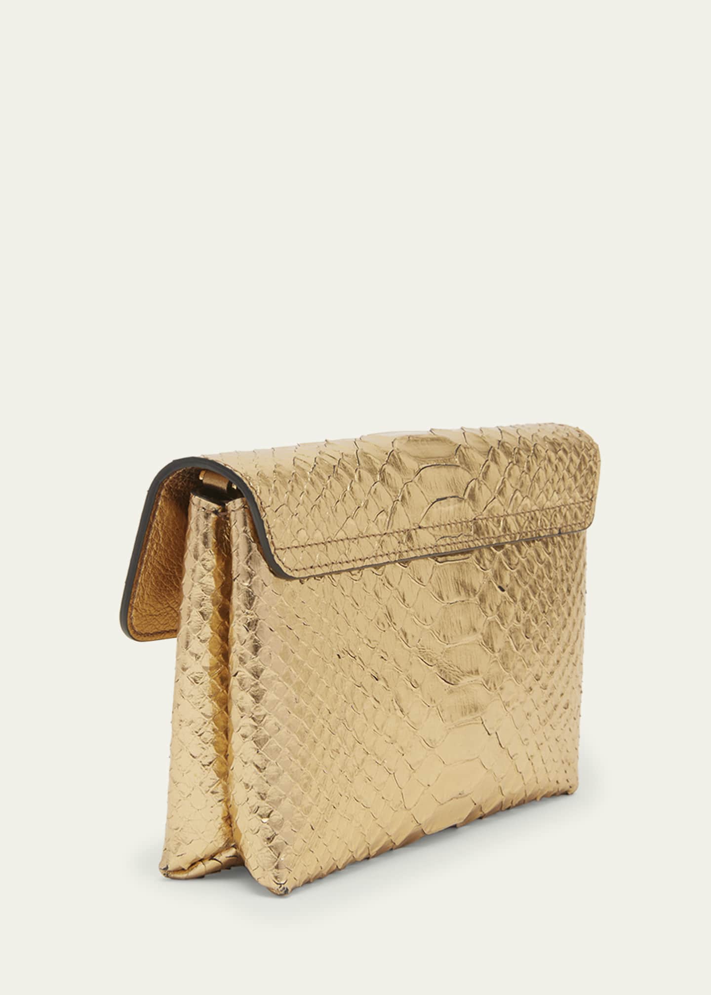 TOM FORD Monarch Mini Bag in Laminated Stamped Python Leather