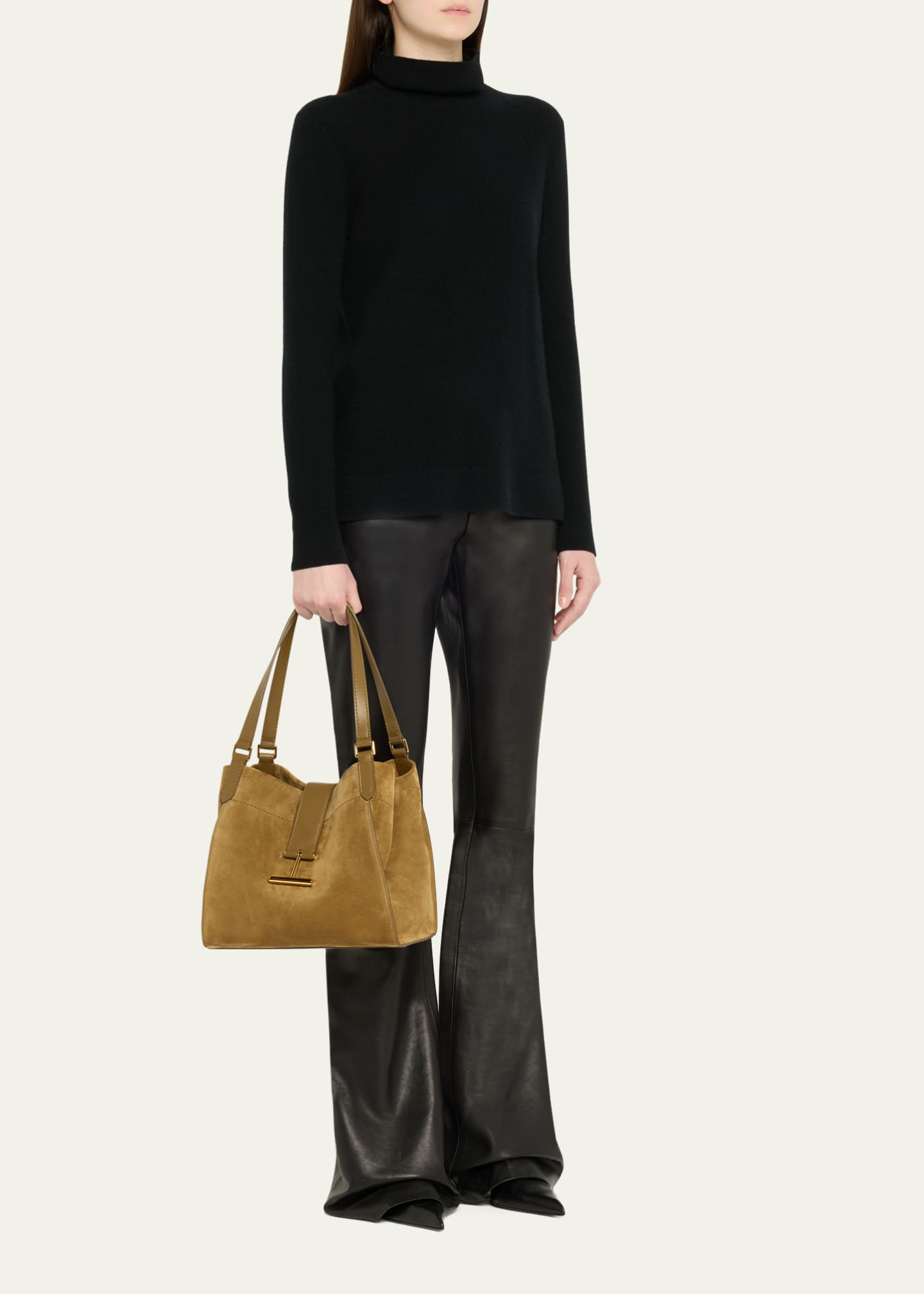 TOM FORD Tara Medium Tote in Suede Image 5 of 6