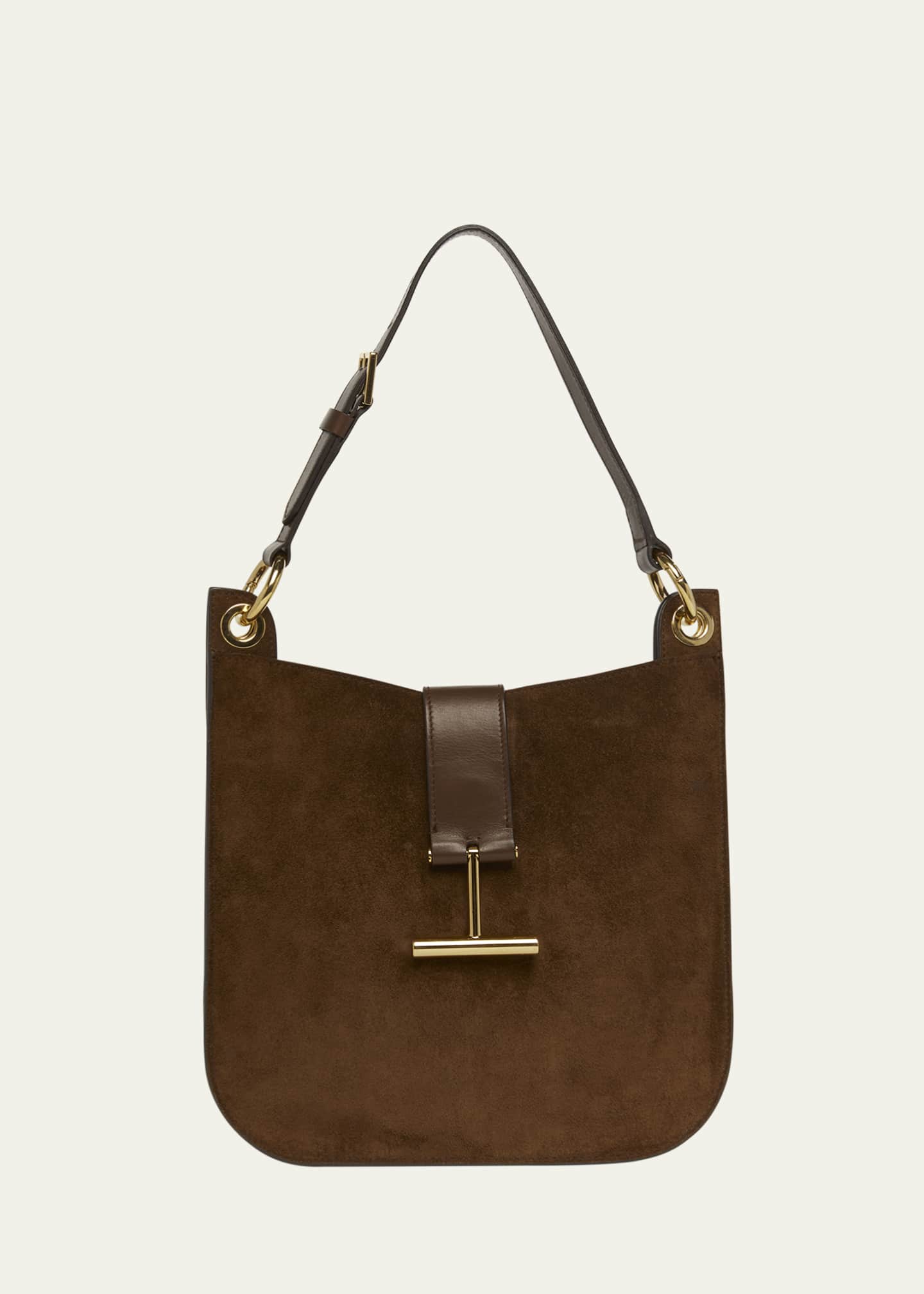 TOM FORD Tara Small Hobo Crossbody in Suede Image 1 of 5