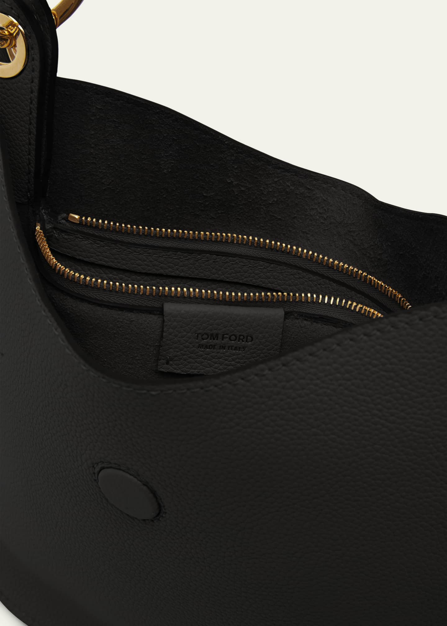 TOM FORD Tara Small Hobo Crossbody in Grained Leather Image 4 of 6