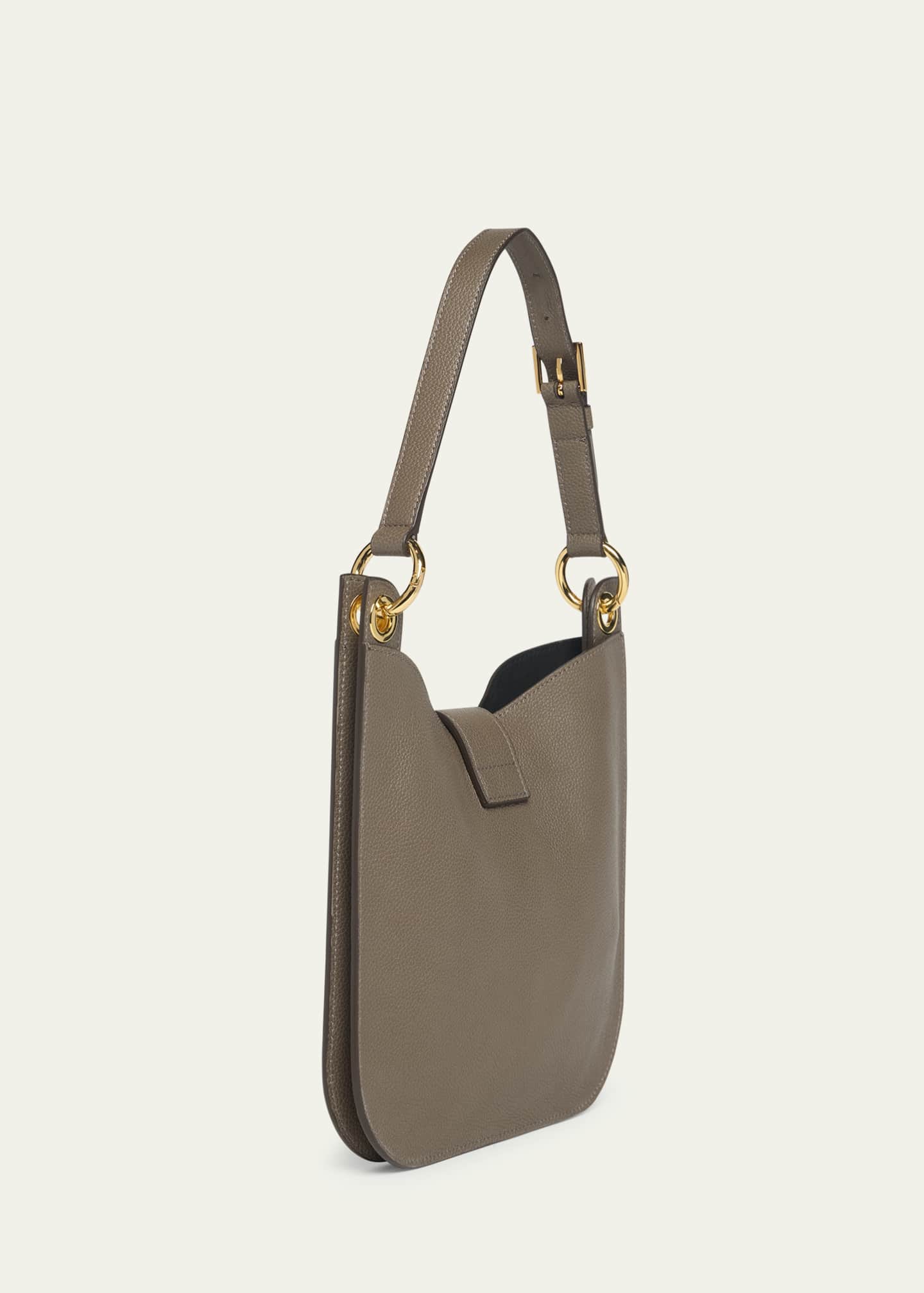 TOM FORD Tara Small Hobo Crossbody in Grained Leather Image 3 of 6