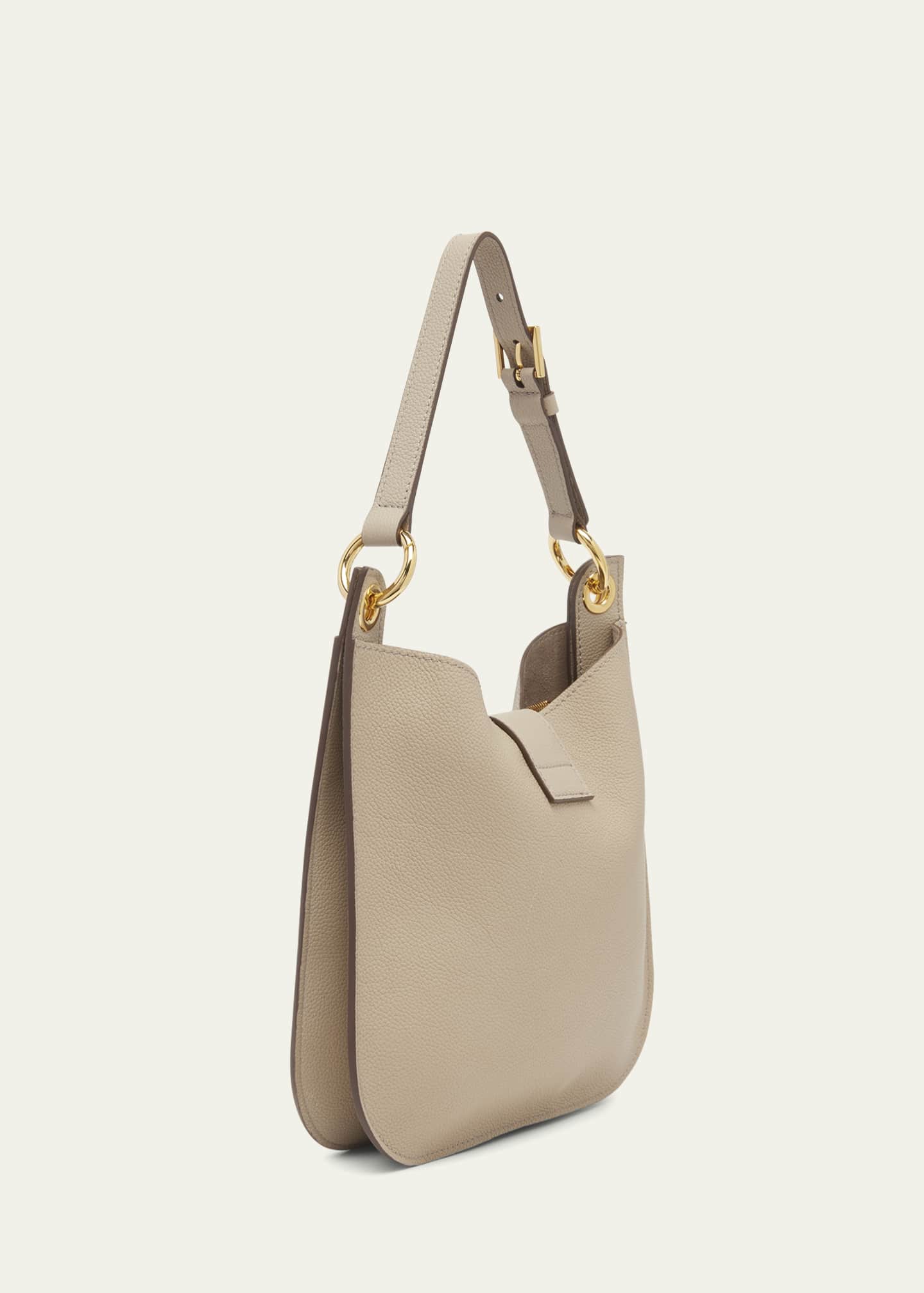 TOM FORD Tara Small Hobo Crossbody in Grained Leather Image 3 of 6