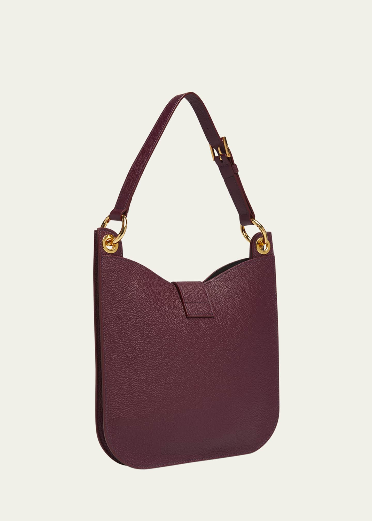 TOM FORD Tara Small Hobo Crossbody in Grained Leather Image 3 of 6