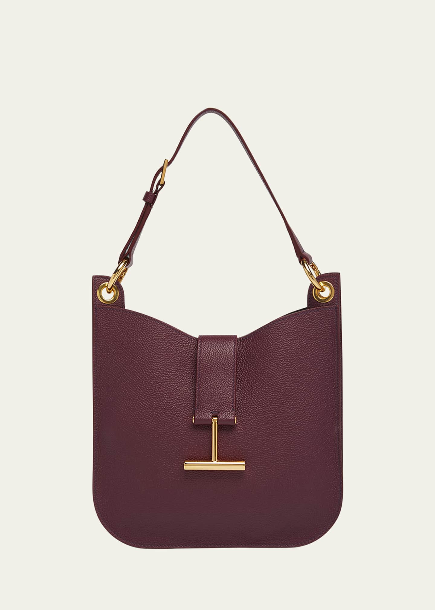 TOM FORD Tara Small Hobo Crossbody in Grained Leather Image 1 of 6
