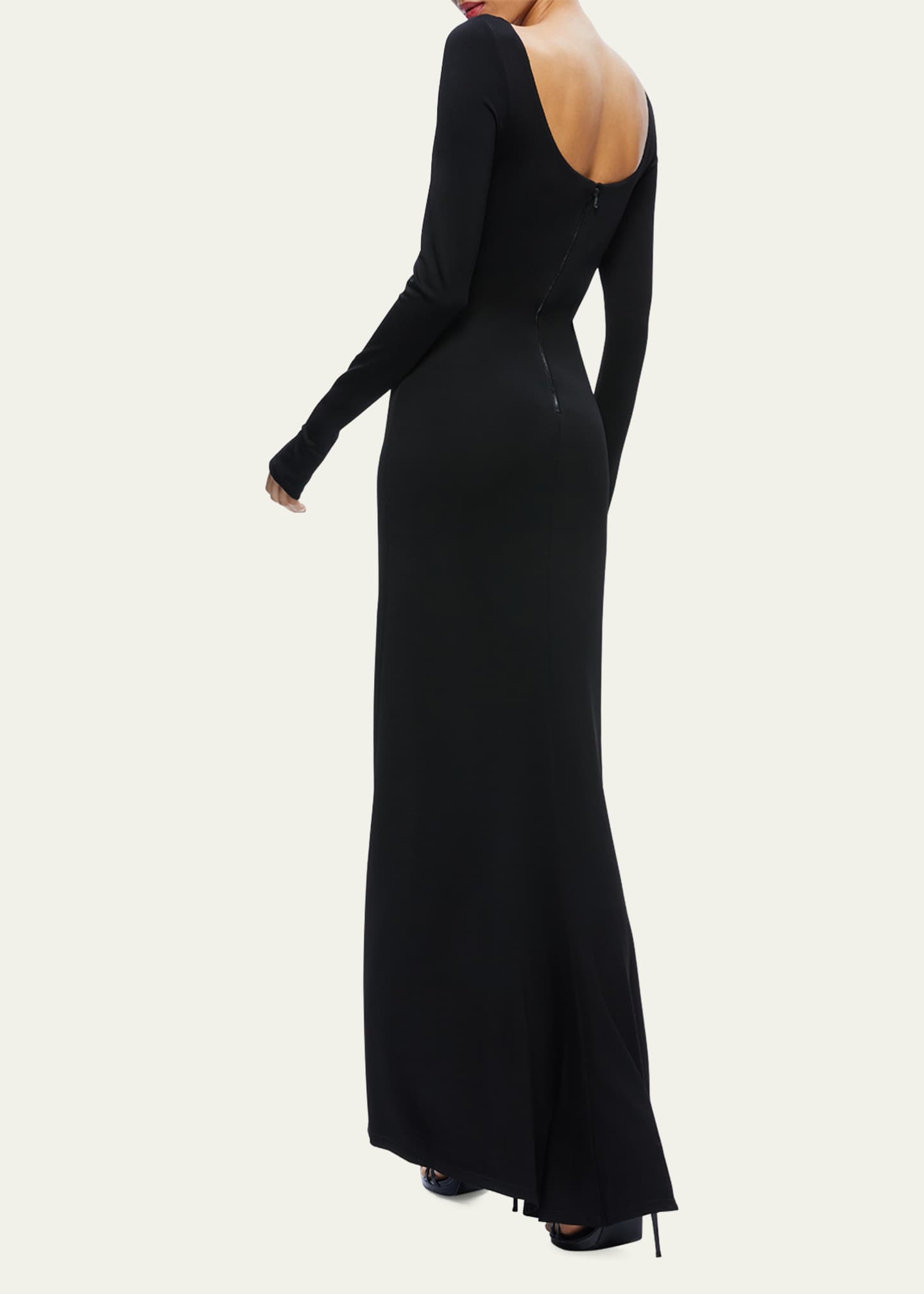 Alice + Olivia Kalena Scoop-Neck Long-Sleeve Cutout Maxi Dress - Bergdorf Goodman
