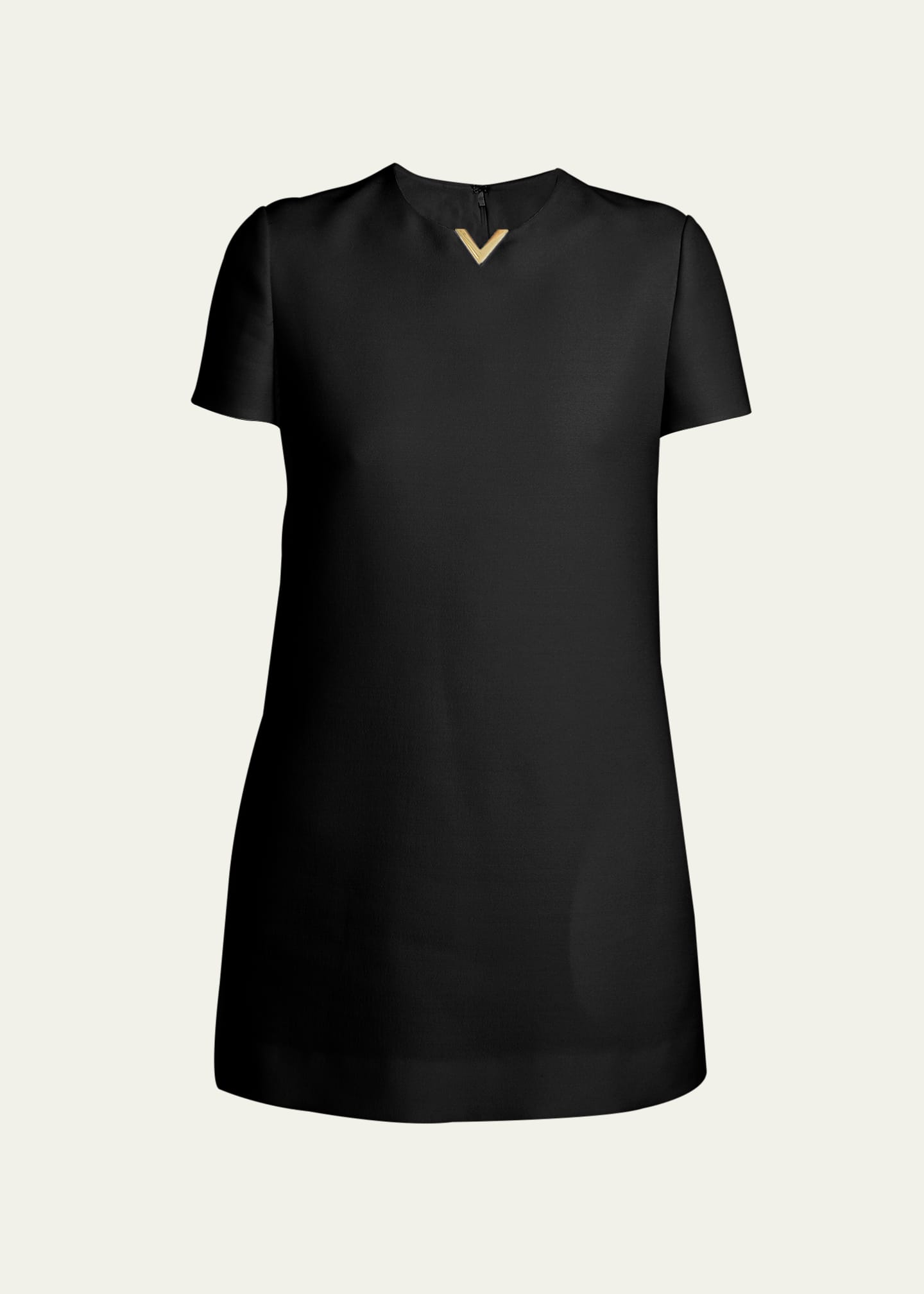 Valentino Garavani Crepe Couture Mini Dress with V Hardware Bergdorf Goodman