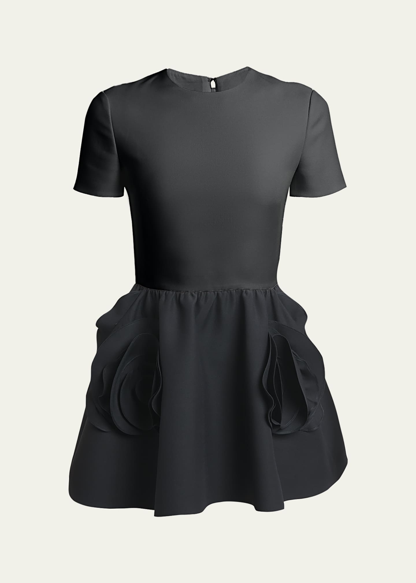 Valentino Garavani Rosette Short-Sleeve Fit & Flare Mini Dress ...