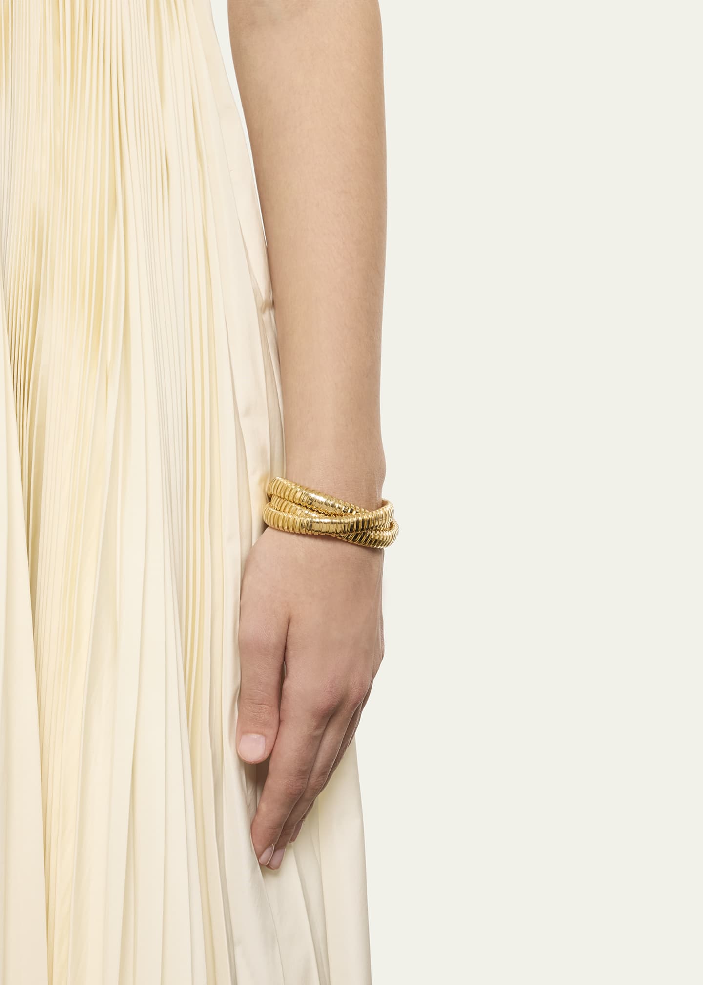 Sidney Garber 18K Yellow Gold 3 Band 9mm Rolling Bracelet Bergdorf