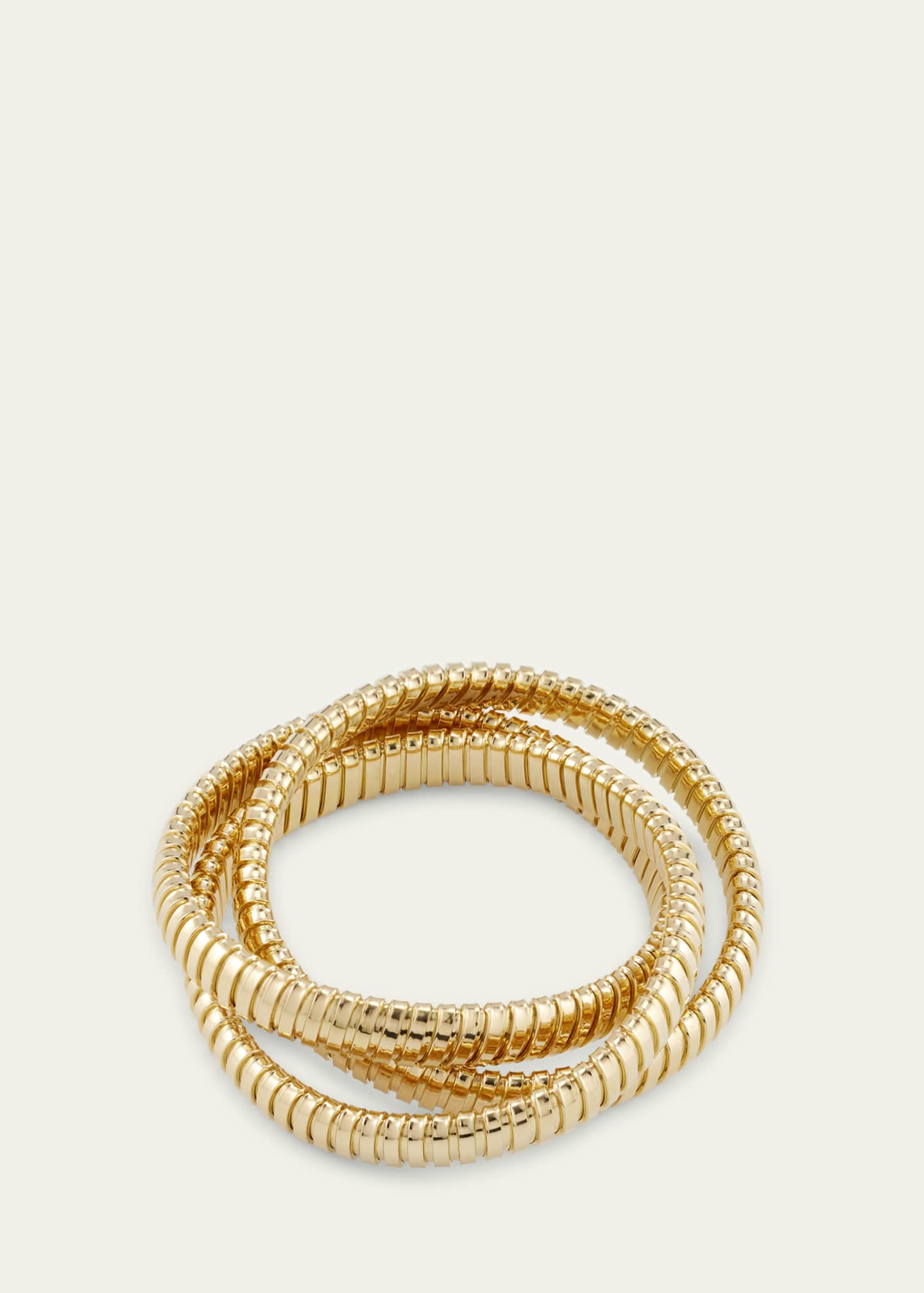 Sidney Garber 18K Yellow Gold 3 Band Rolling Bracelet, 9mm Image 3 of 3