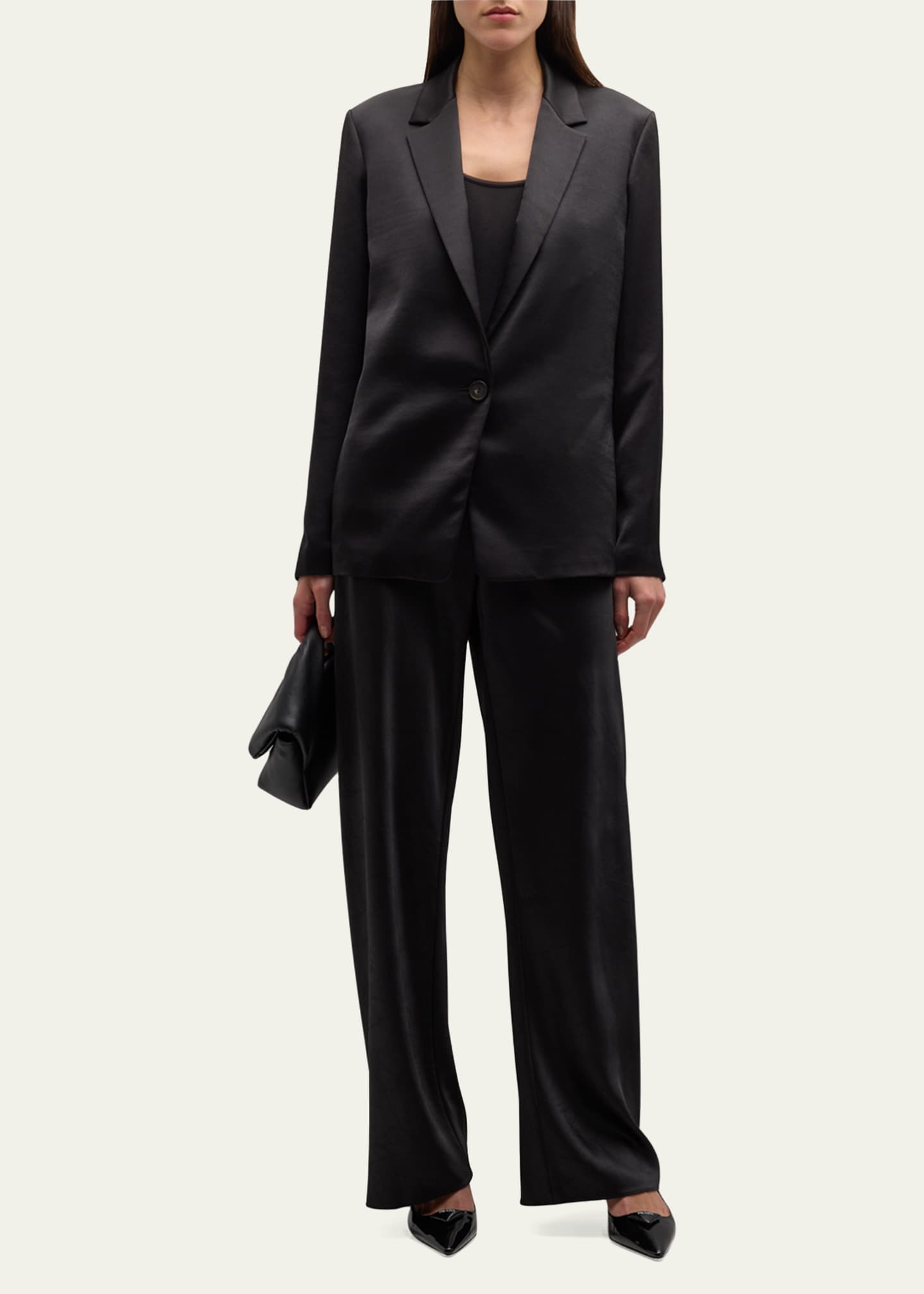 Vince Fluid Bias-Cut Crushed Satin Pants - Bergdorf Goodman