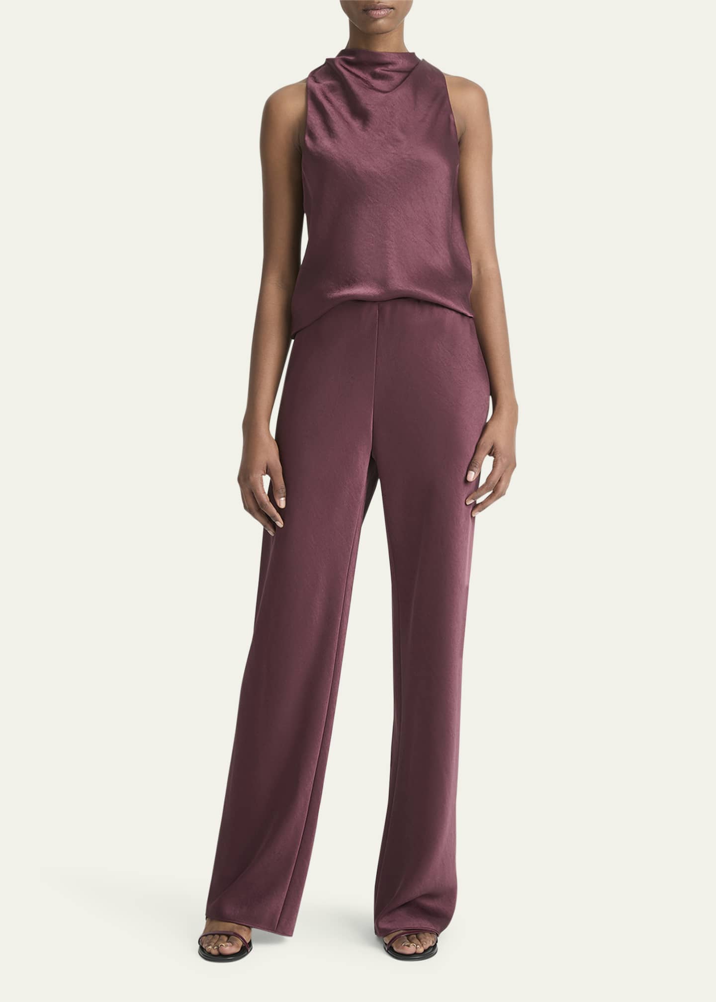 Vince Fluid Bias-Cut Crushed Satin Pants Image 2 of 5