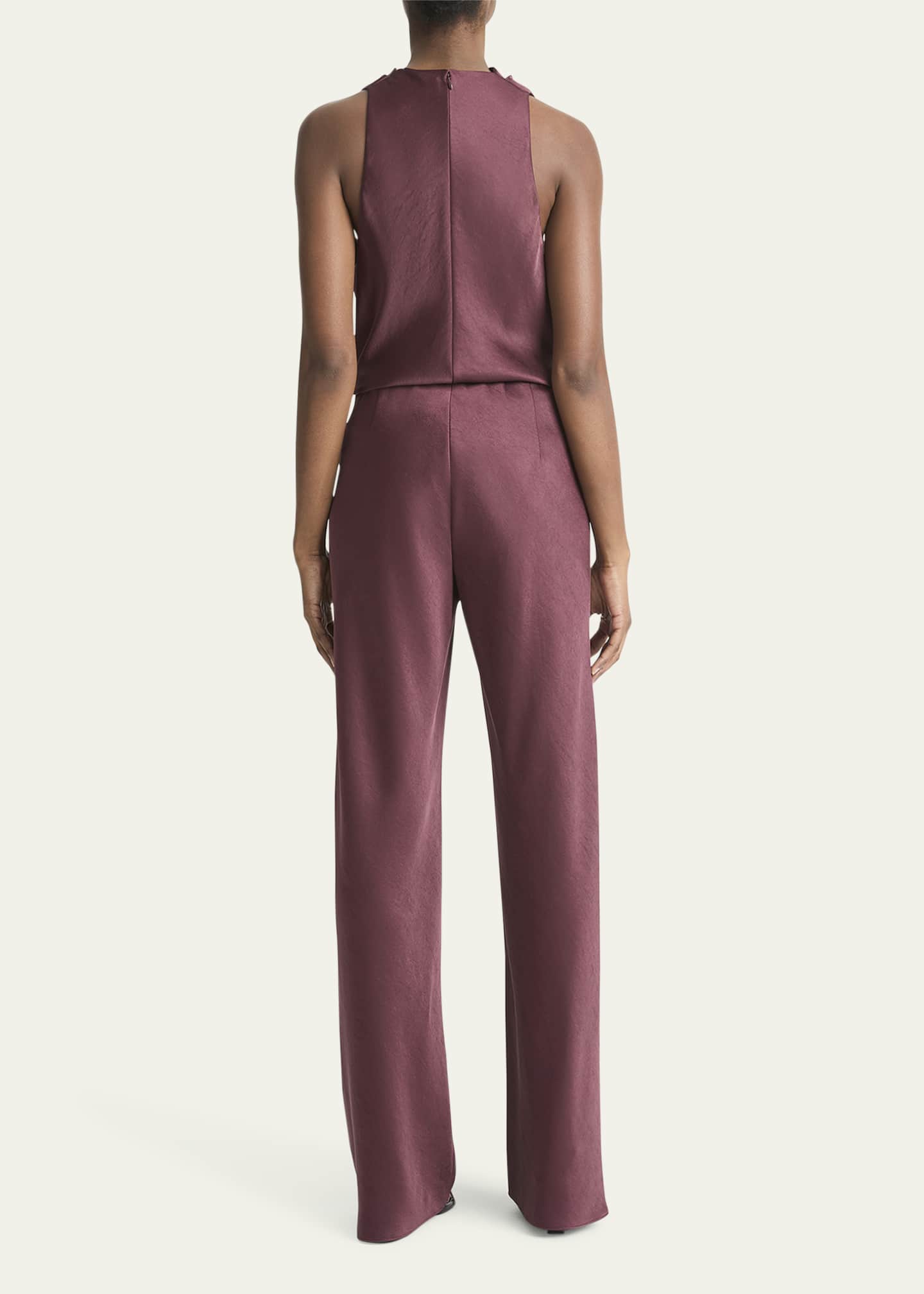 Vince Fluid Bias-Cut Crushed Satin Pants Image 3 of 5
