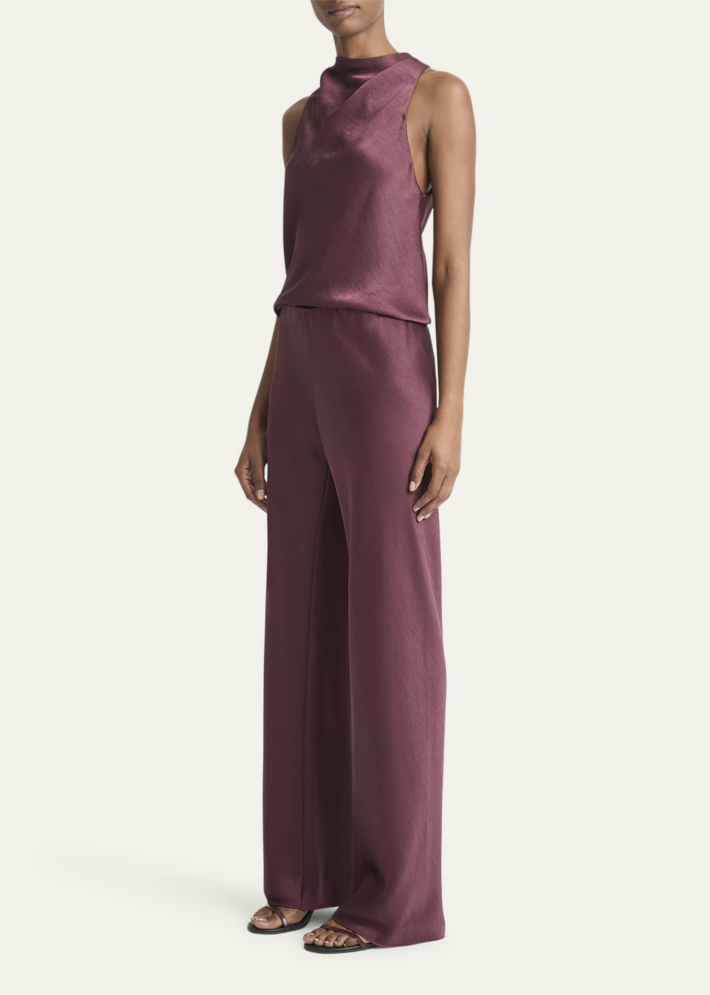 Vince Fluid Bias-Cut Crushed Satin Pants Image 4 of 5