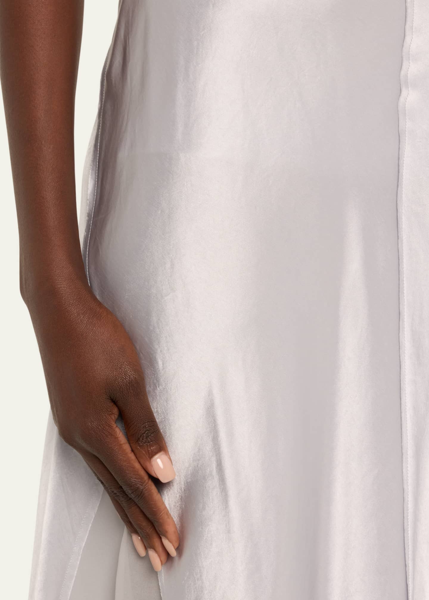 Vince paneled silk-satin midi skirt online