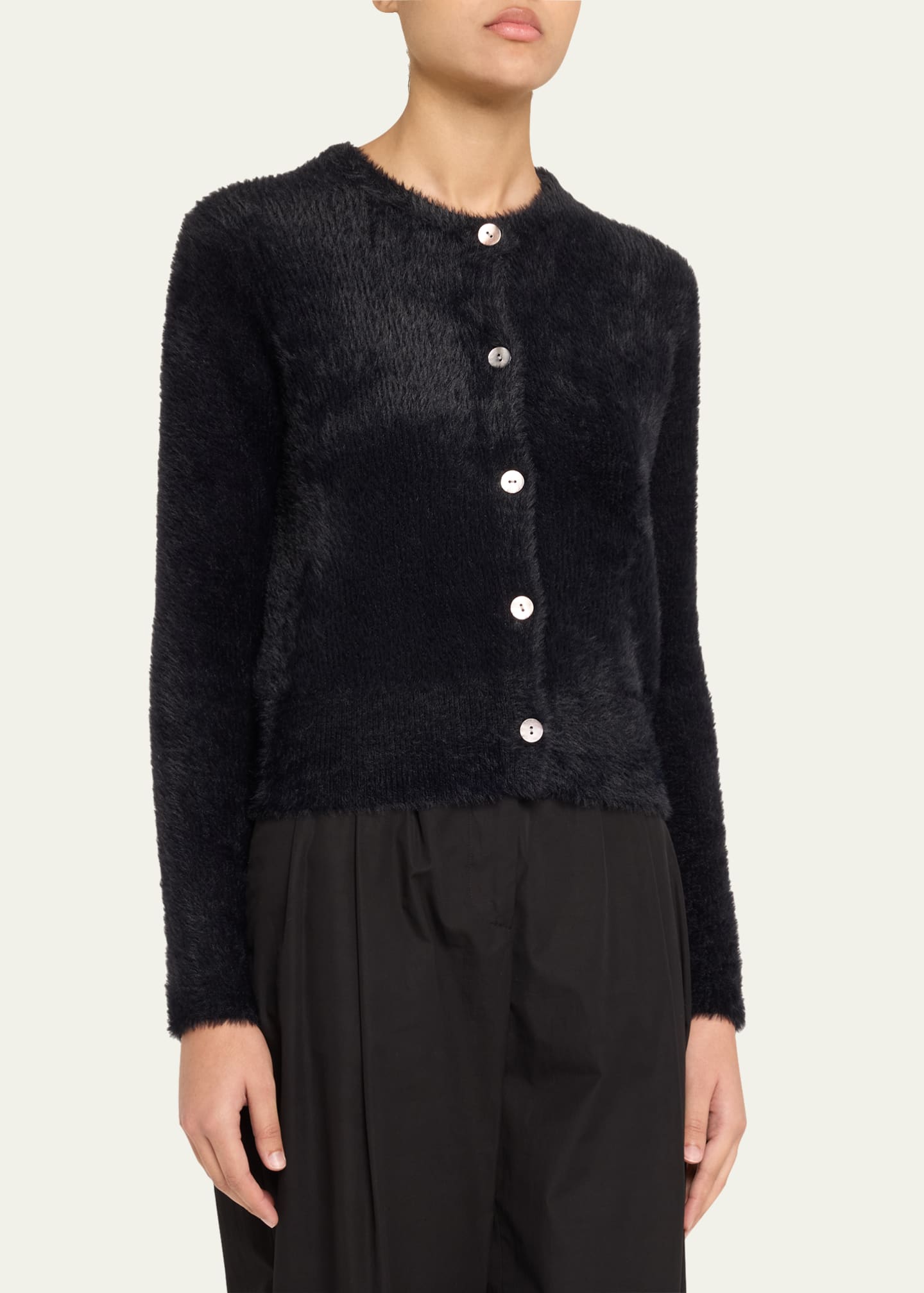 Vince Mother-of-Pearl Eyelash Knit Cardigan Image 4 of 5