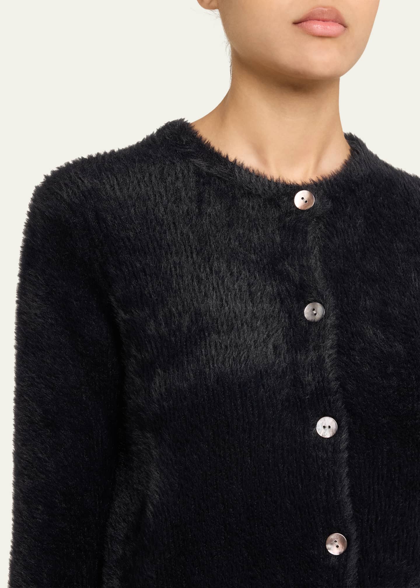 Vince Mother-of-Pearl Eyelash Knit Cardigan Image 5 of 5