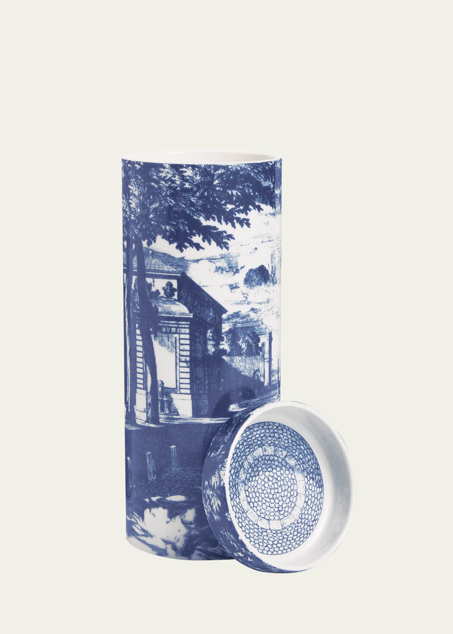 Fornasetti Scented Tower Candle Blue & White/Giardino Settecentesco Image 2 of 3