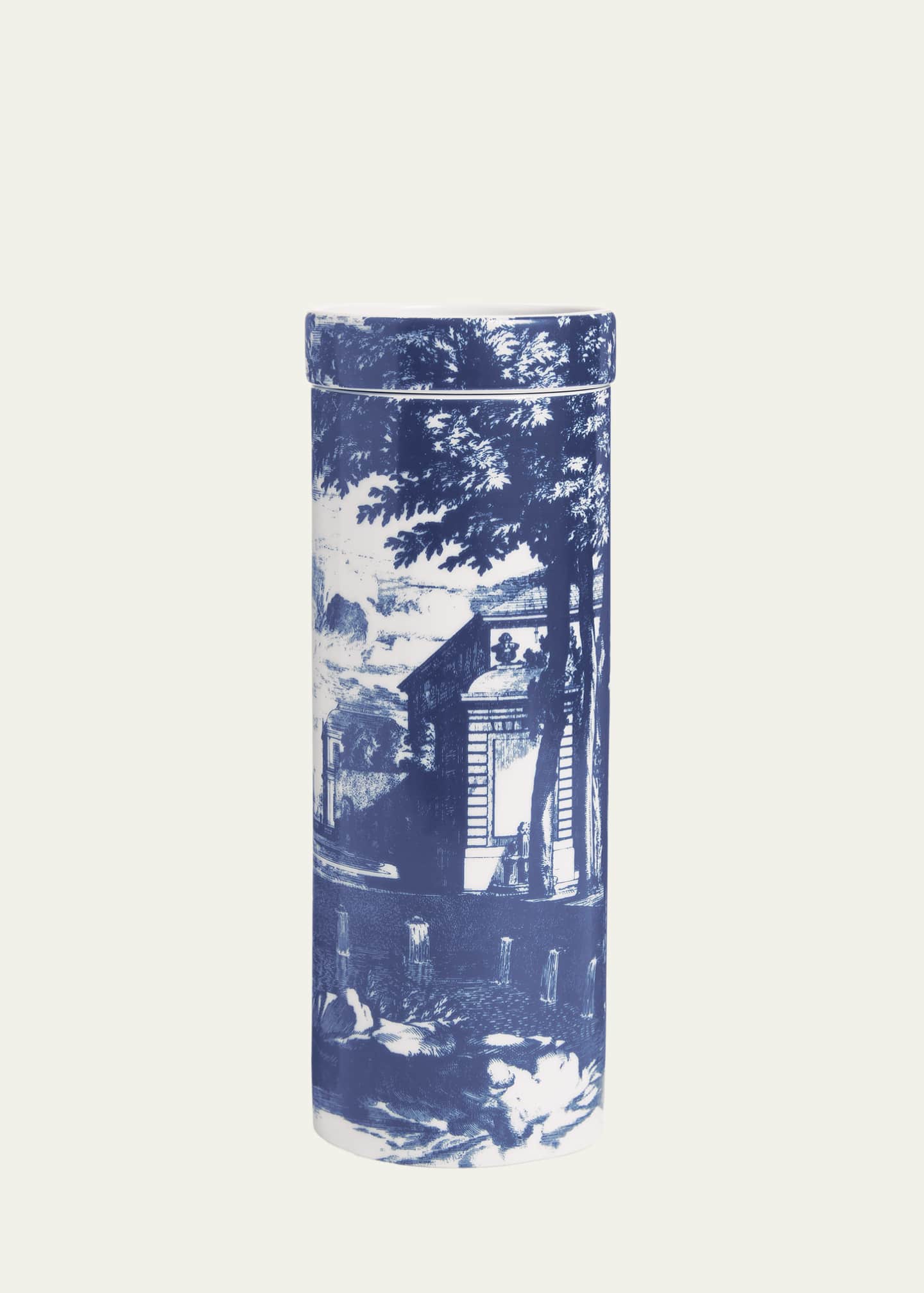 Fornasetti Scented Tower Candle Blue & White/Giardino Settecentesco Image 3 of 3