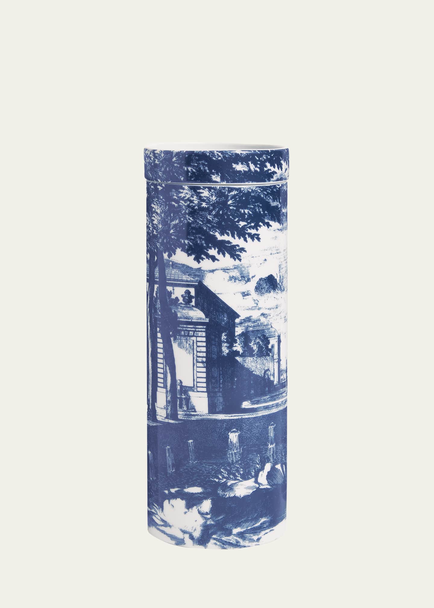 Fornasetti Scented Tower Candle Blue & White/Giardino Settecentesco Image 1 of 3