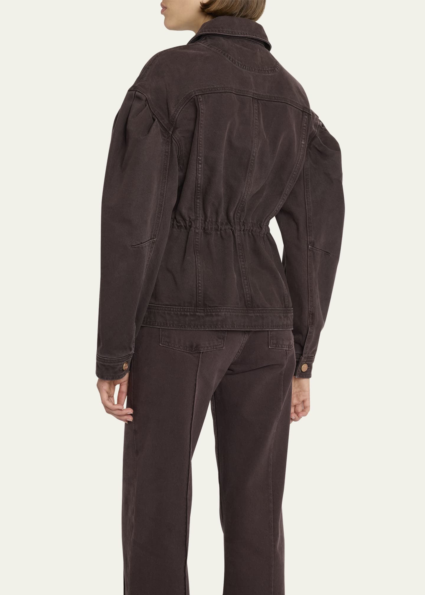 Cinched waist deals denim jacket