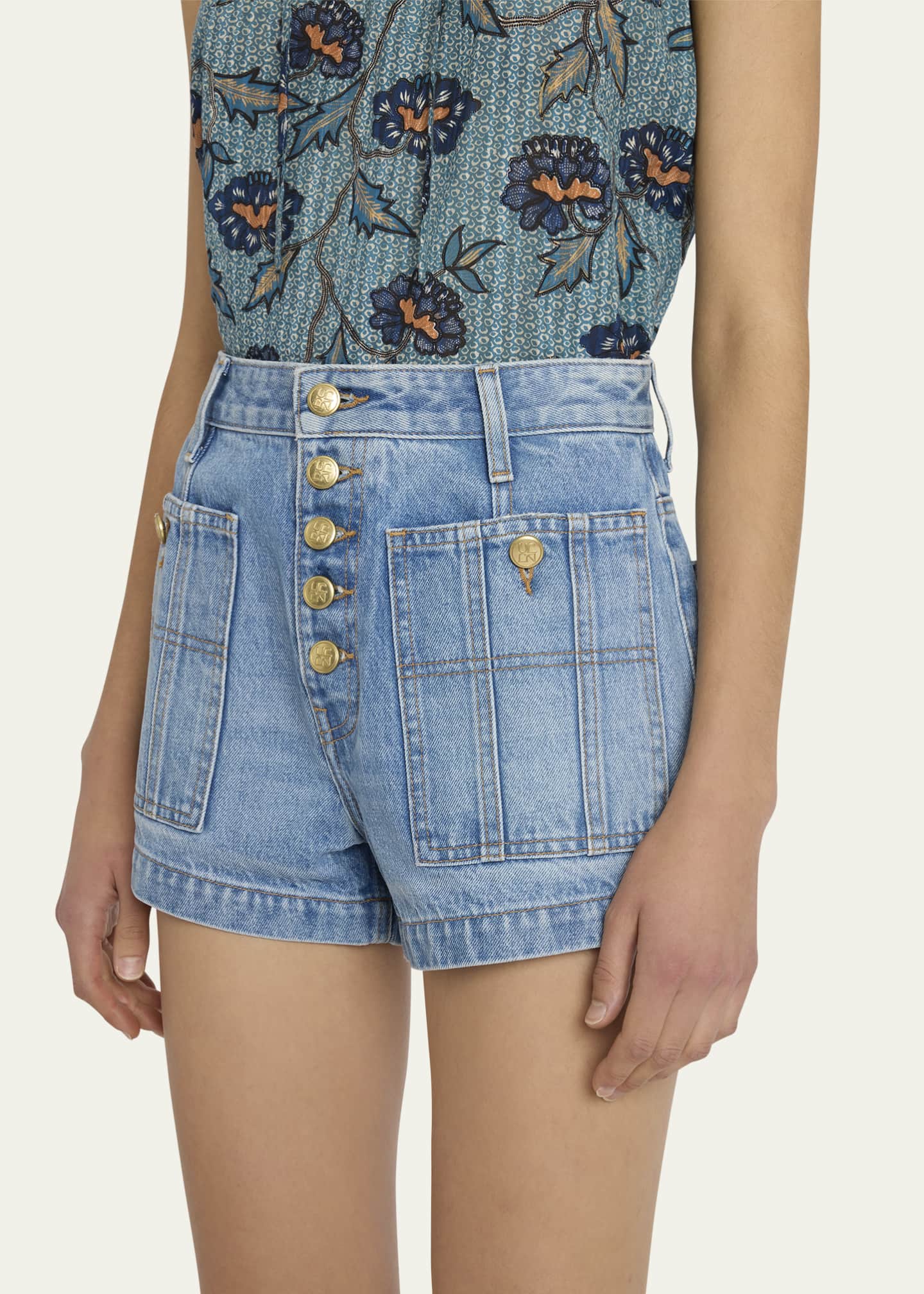 Ulla johnson denim shorts cheap