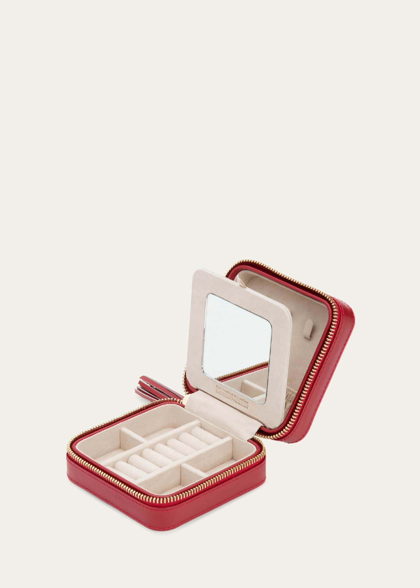 Wolf Designs Caroline Red Zip Travel Case Image 3 of 5
