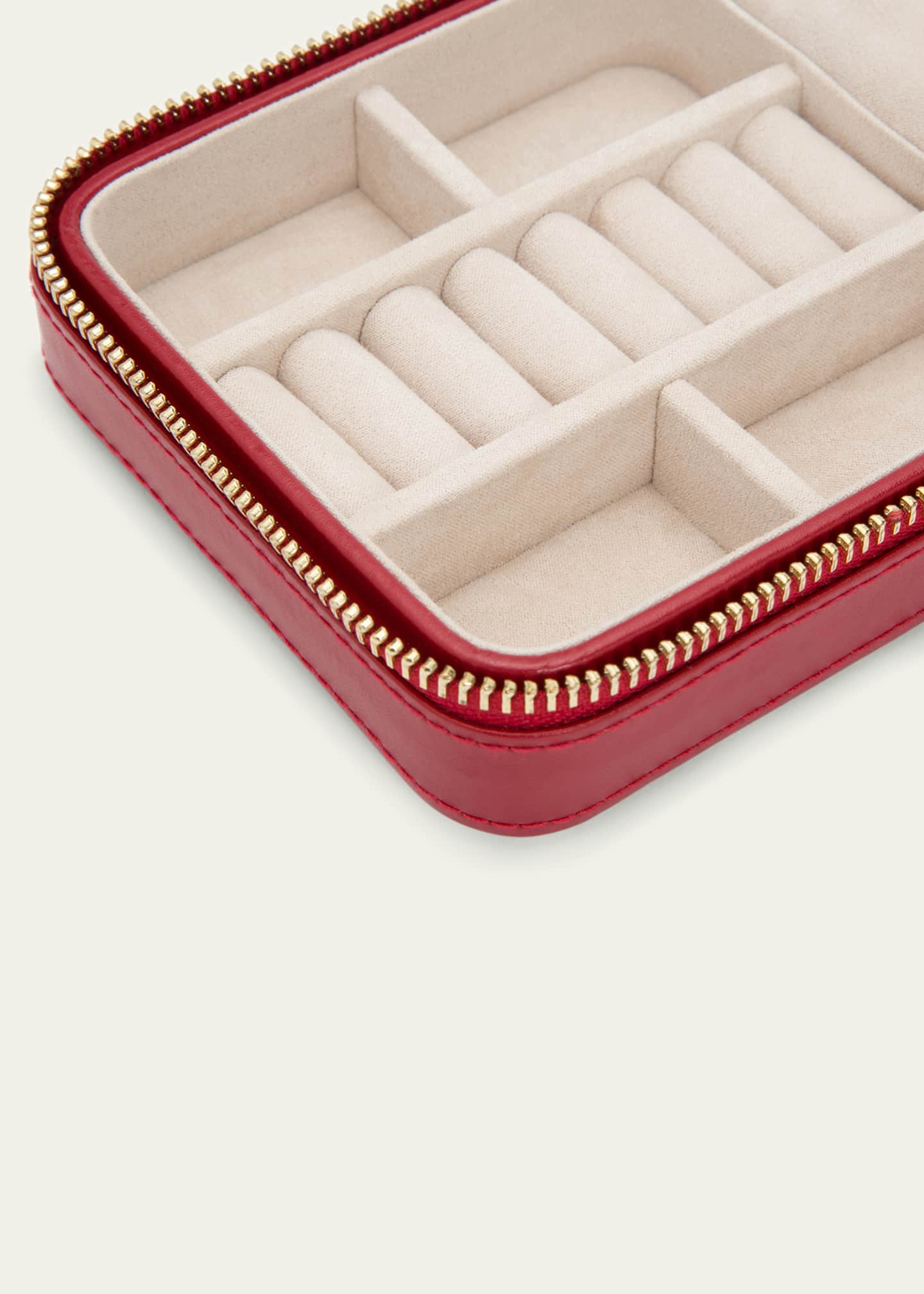 Wolf Designs Caroline Red Zip Travel Case Image 4 of 5