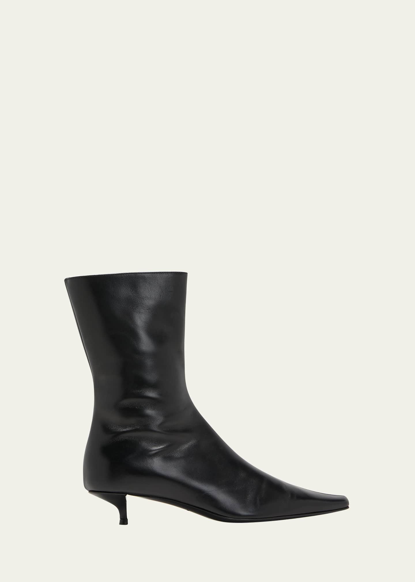 THE ROW Shrimpton Leather Zip Ankle Boots