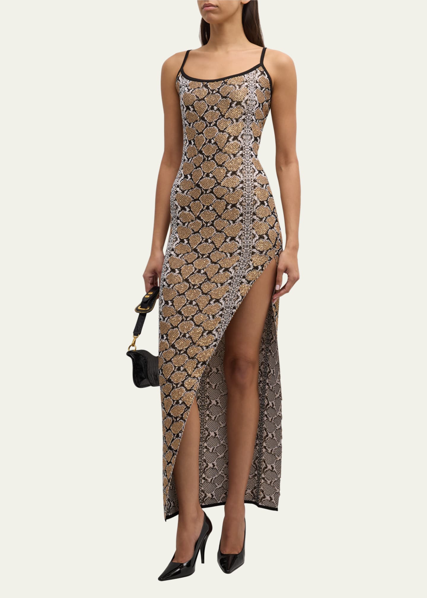 Balmain Python Knit Maxi Dress