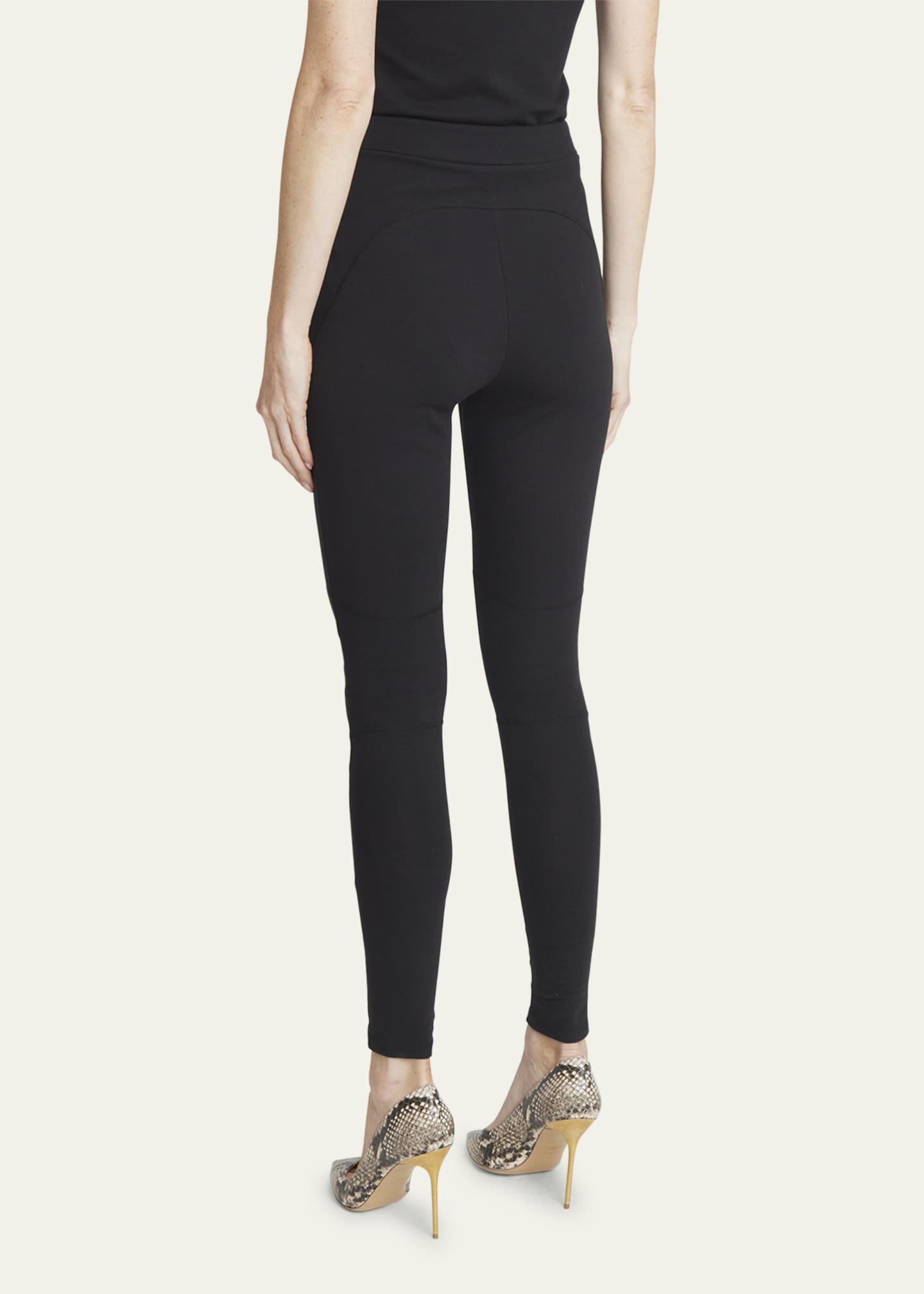 Balmain 6-Button Jersey Leggings - Bergdorf Goodman