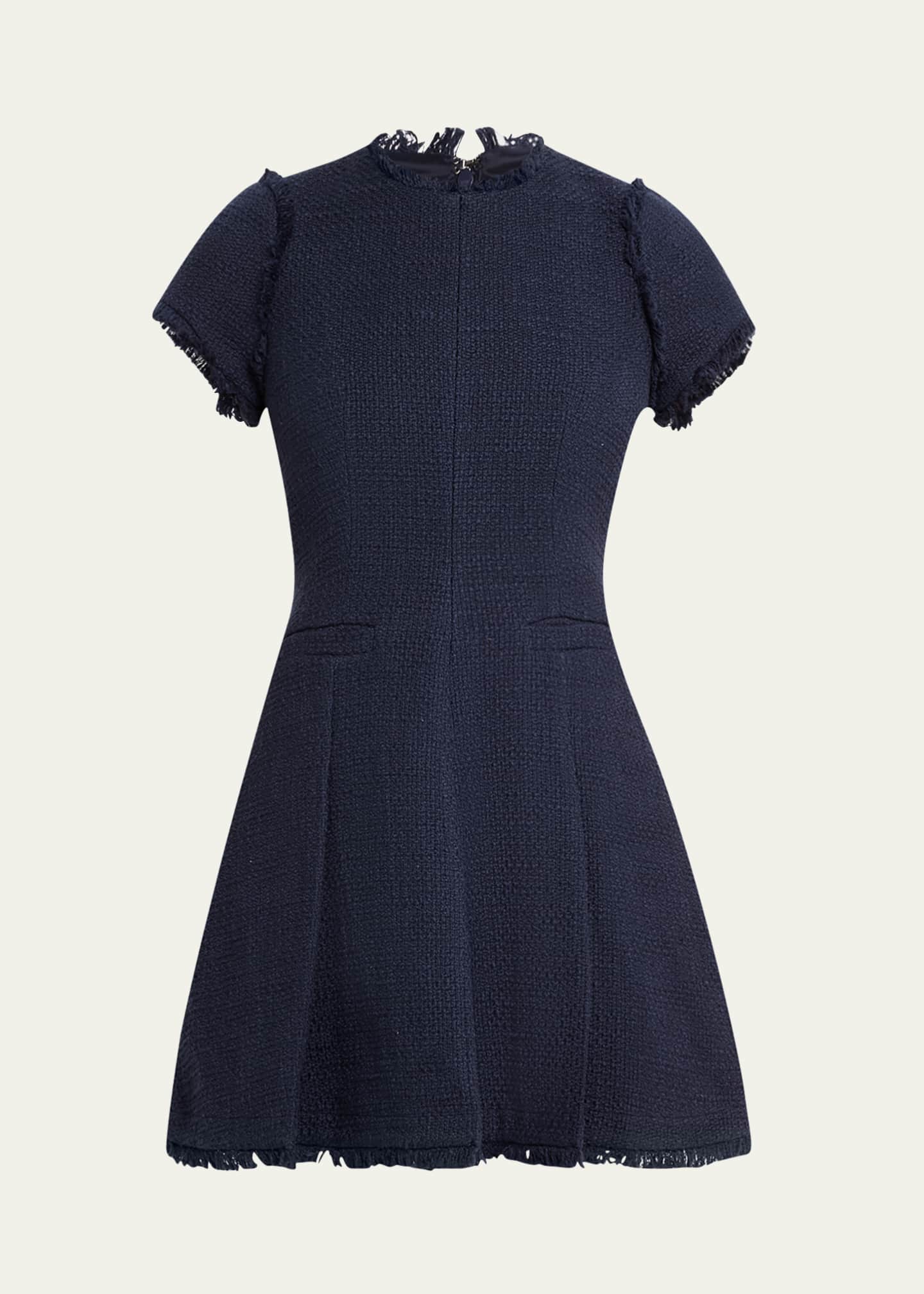 Nova Cotton Boucle Pleated Mini Dress