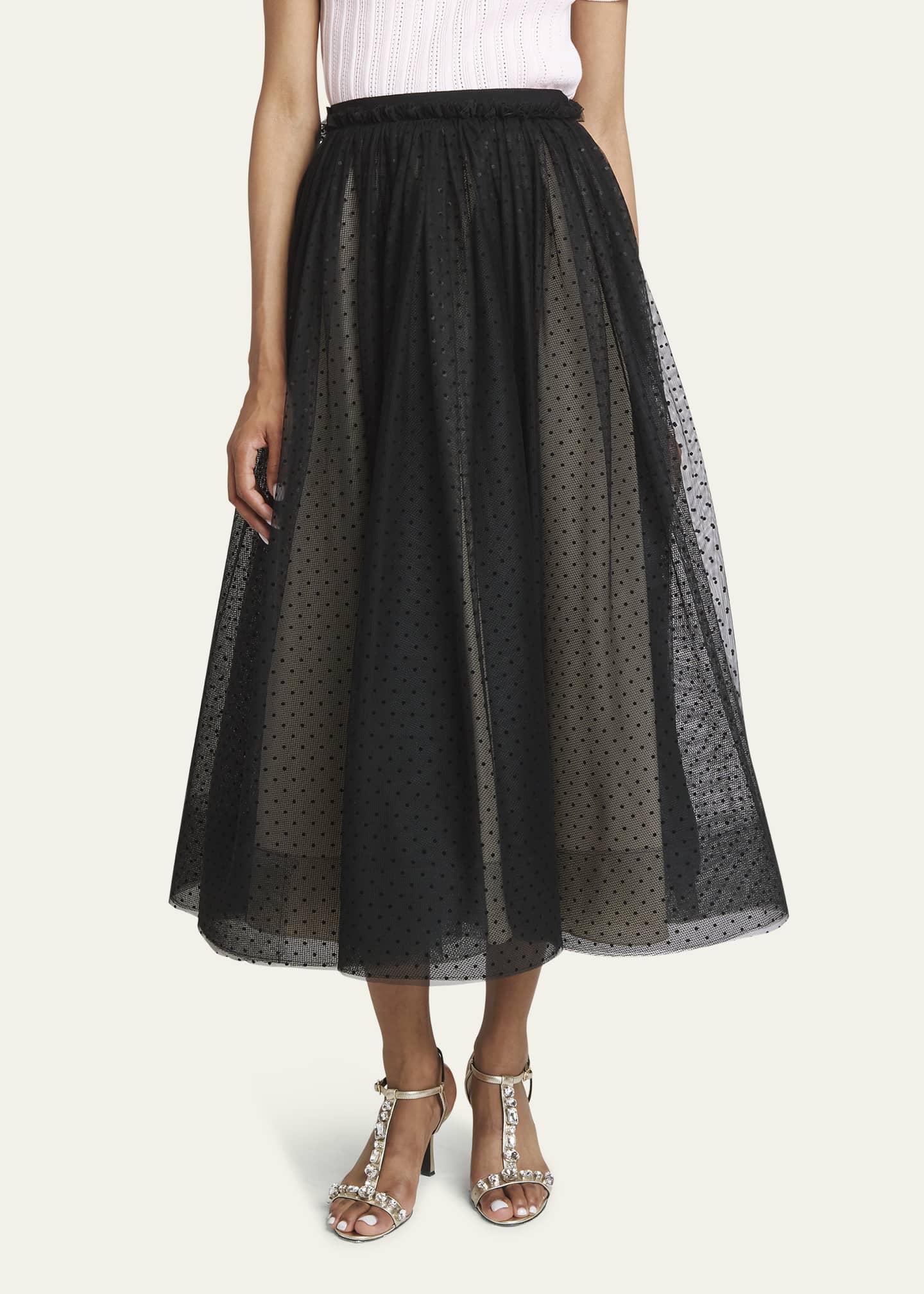 Erdem Swiss Dot Tulle Full Midi Skirt Bergdorf Goodman