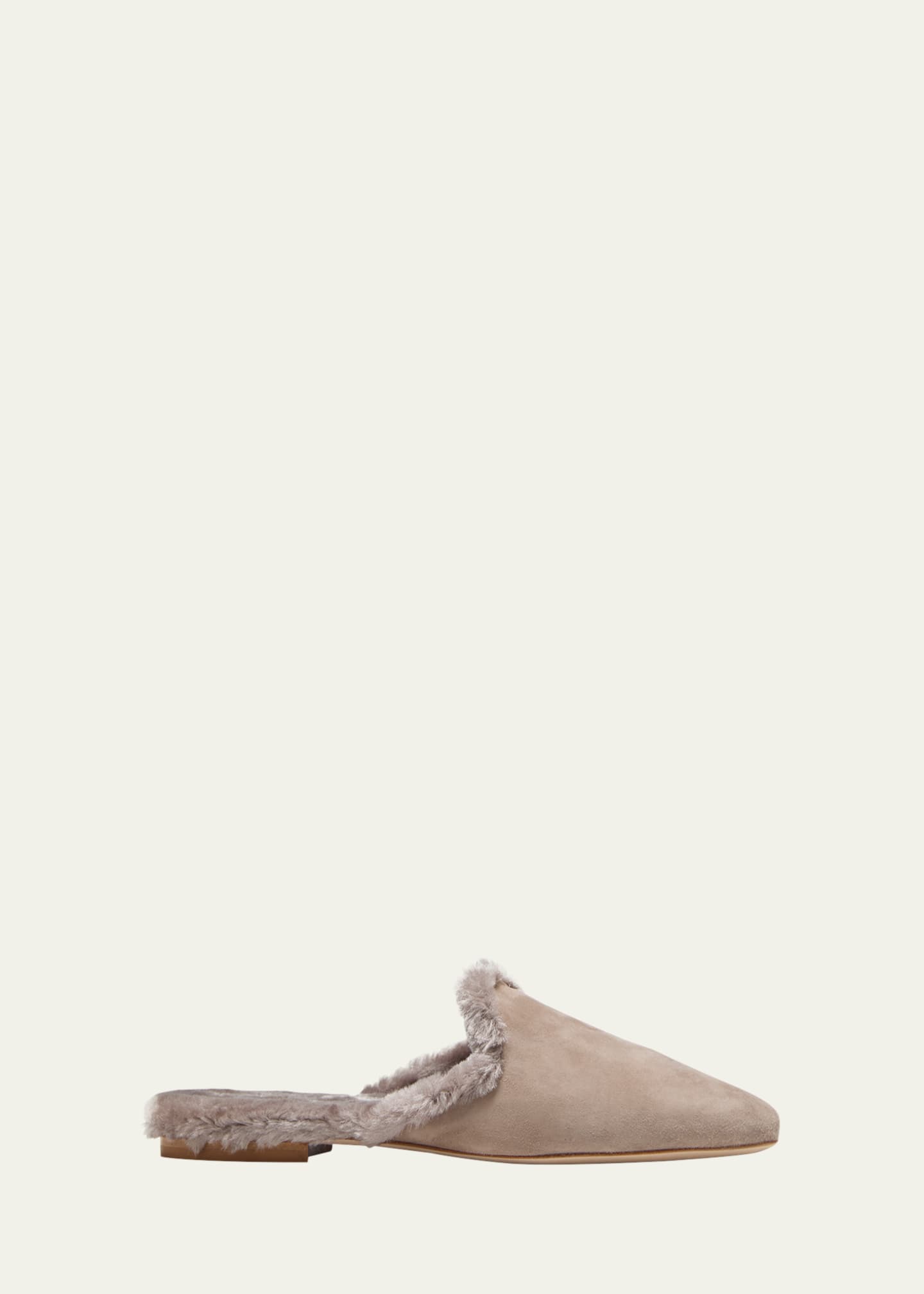 Pour Les Femmes Suede Faux Fur Slipper Bergdorf Goodman