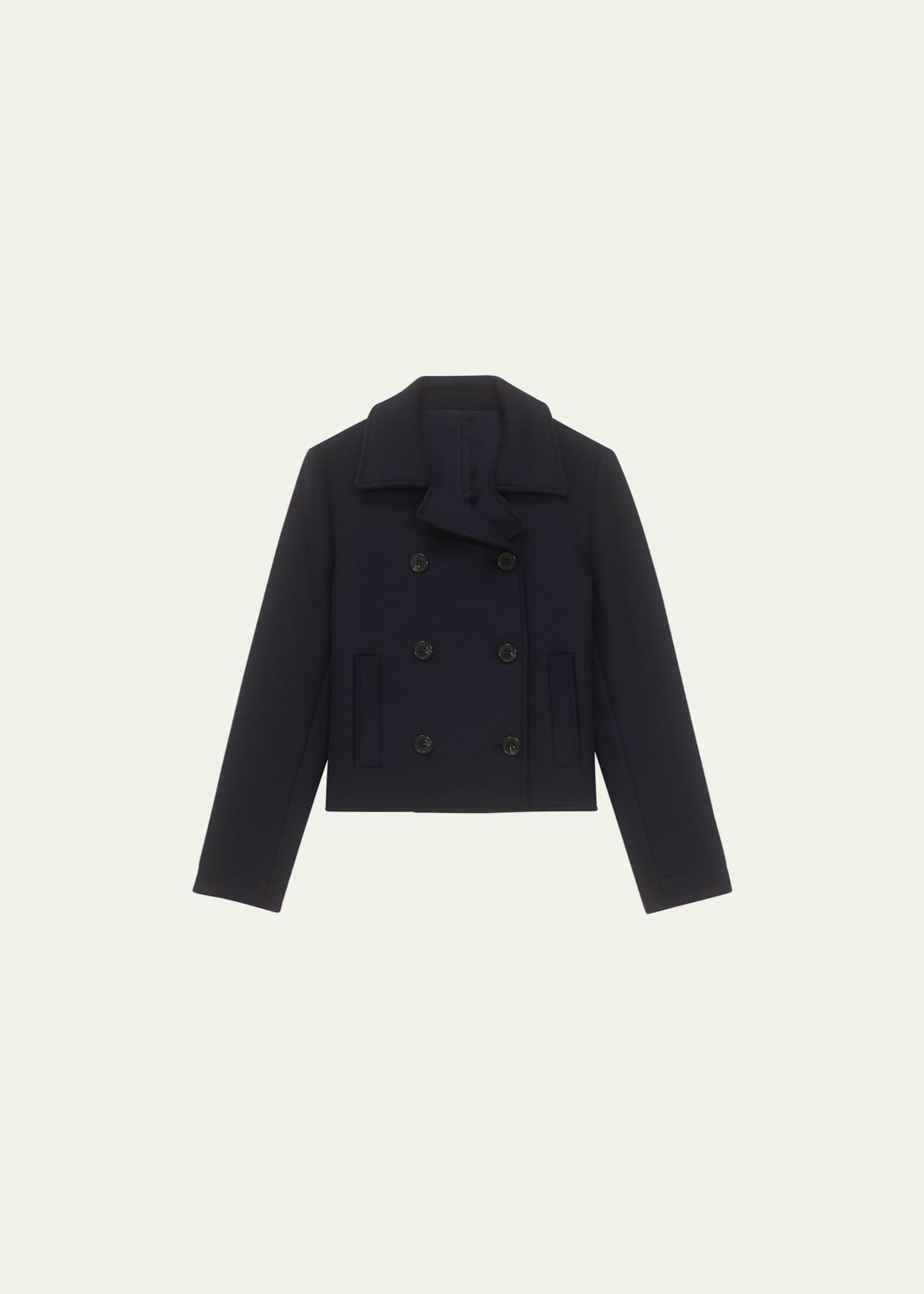 Theory Shrunken Wool Double-Breasted Peacoat - Bergdorf Goodman