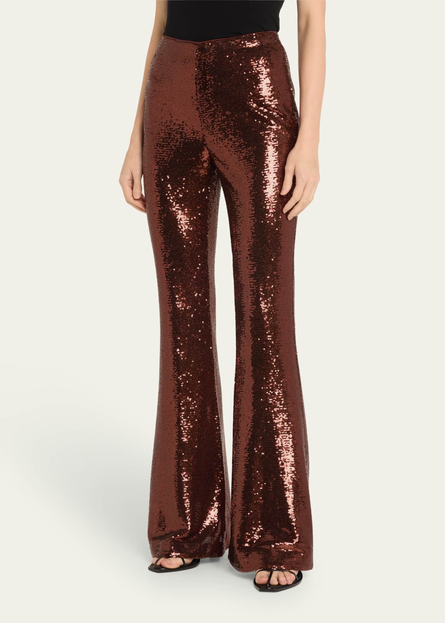 L'Agence Honor Sequined Flare Pants - Bergdorf Goodman