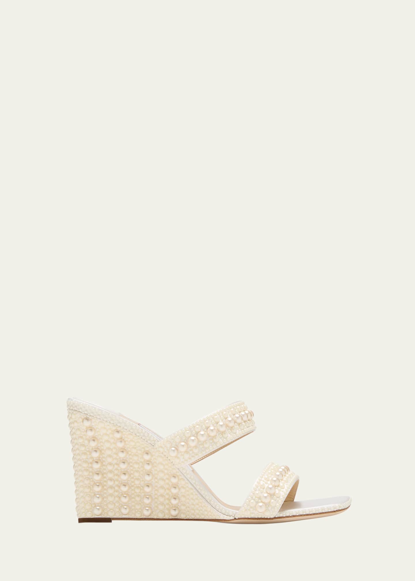 Jimmy Choo Sacoria Pearly Dual Band Wedge Sandals Bergdorf Goodman