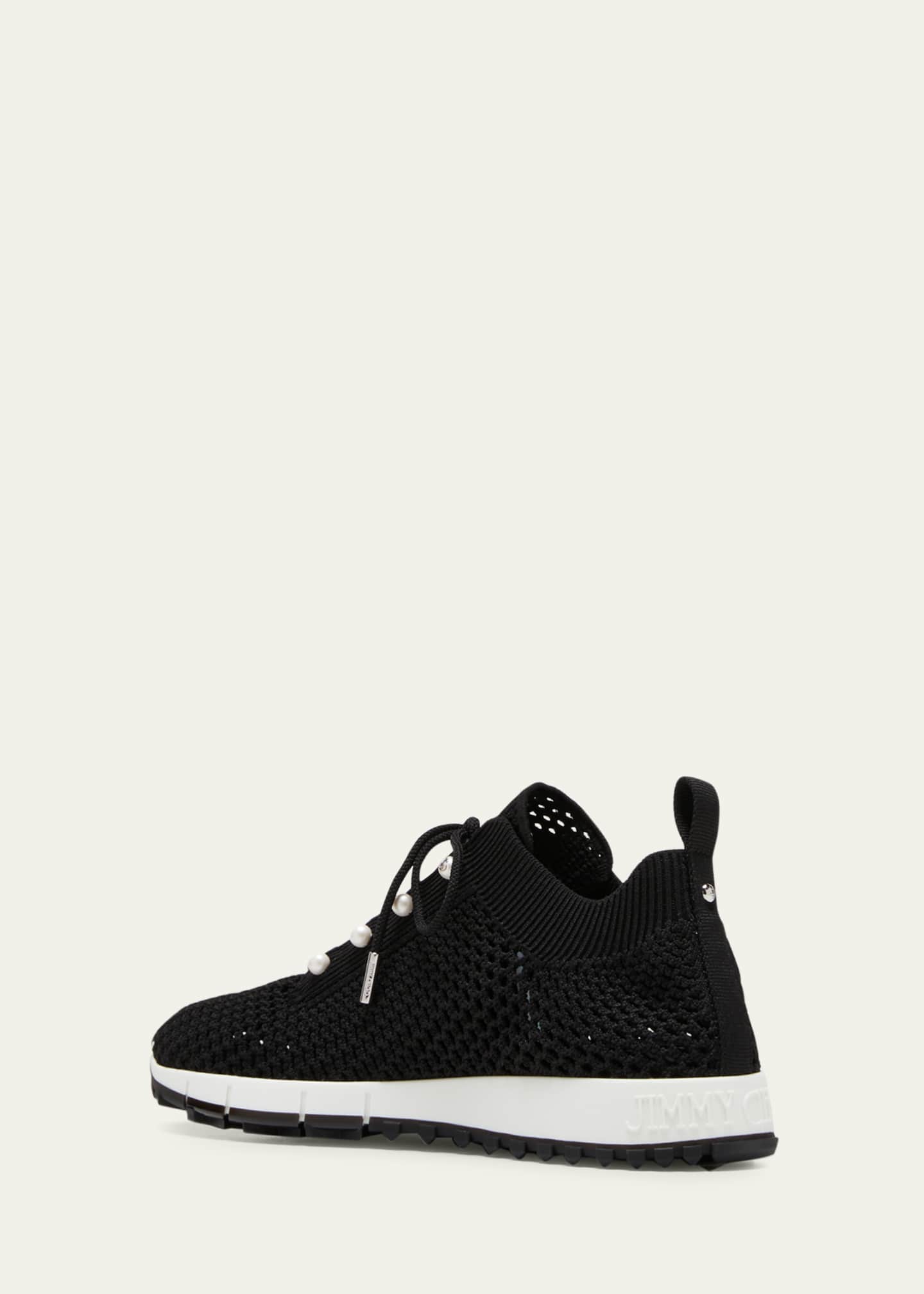 スニーカー Jimmy Choo FW25 'Veles' sneakers (VELESPZG XBLACKMIX) Veles | Black Cashmere Knit Trainer | JIMMY CHOO