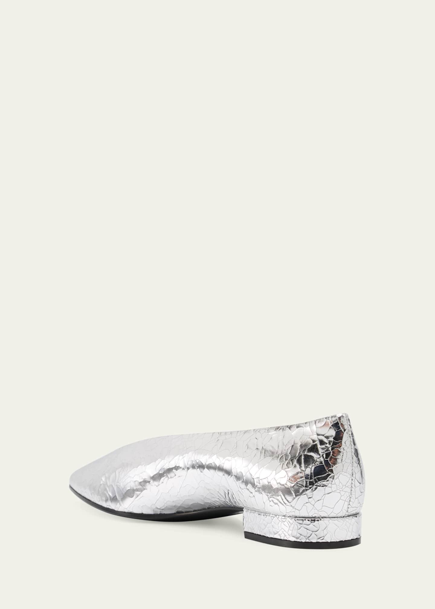 Loro Piana Rebecca Cracked Metallic Ballerina Flats Bergdorf Goodman