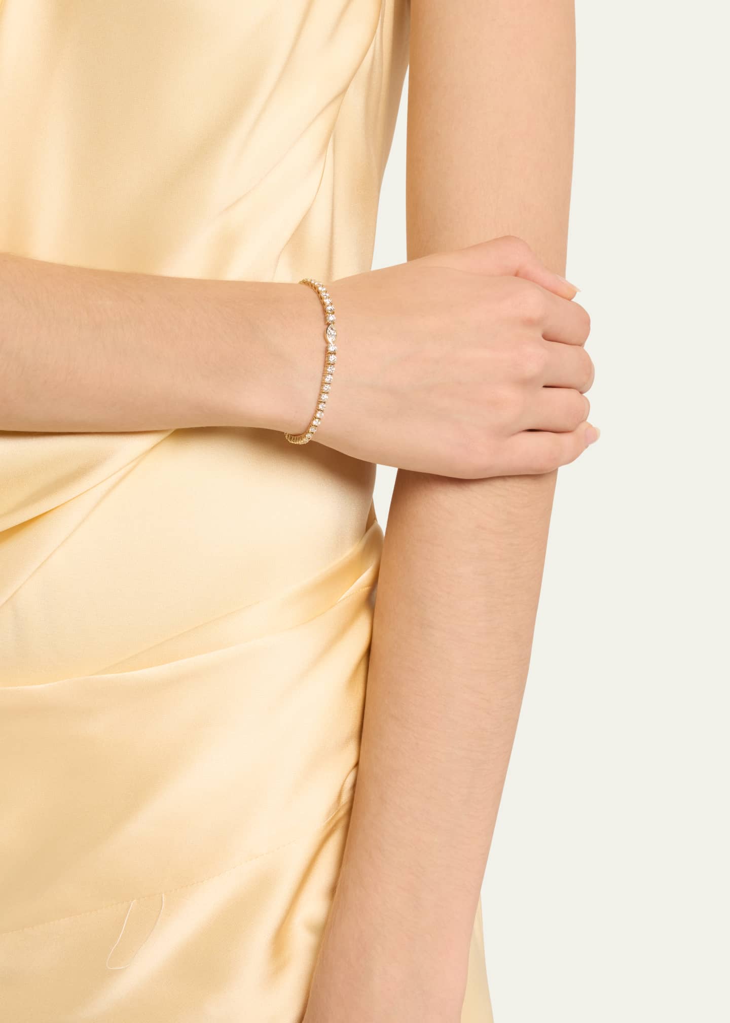 Monica Rich Kosann 18K Yellow Gold Tennis Bracelet with Prong Set Diamonds Image 2 of 4